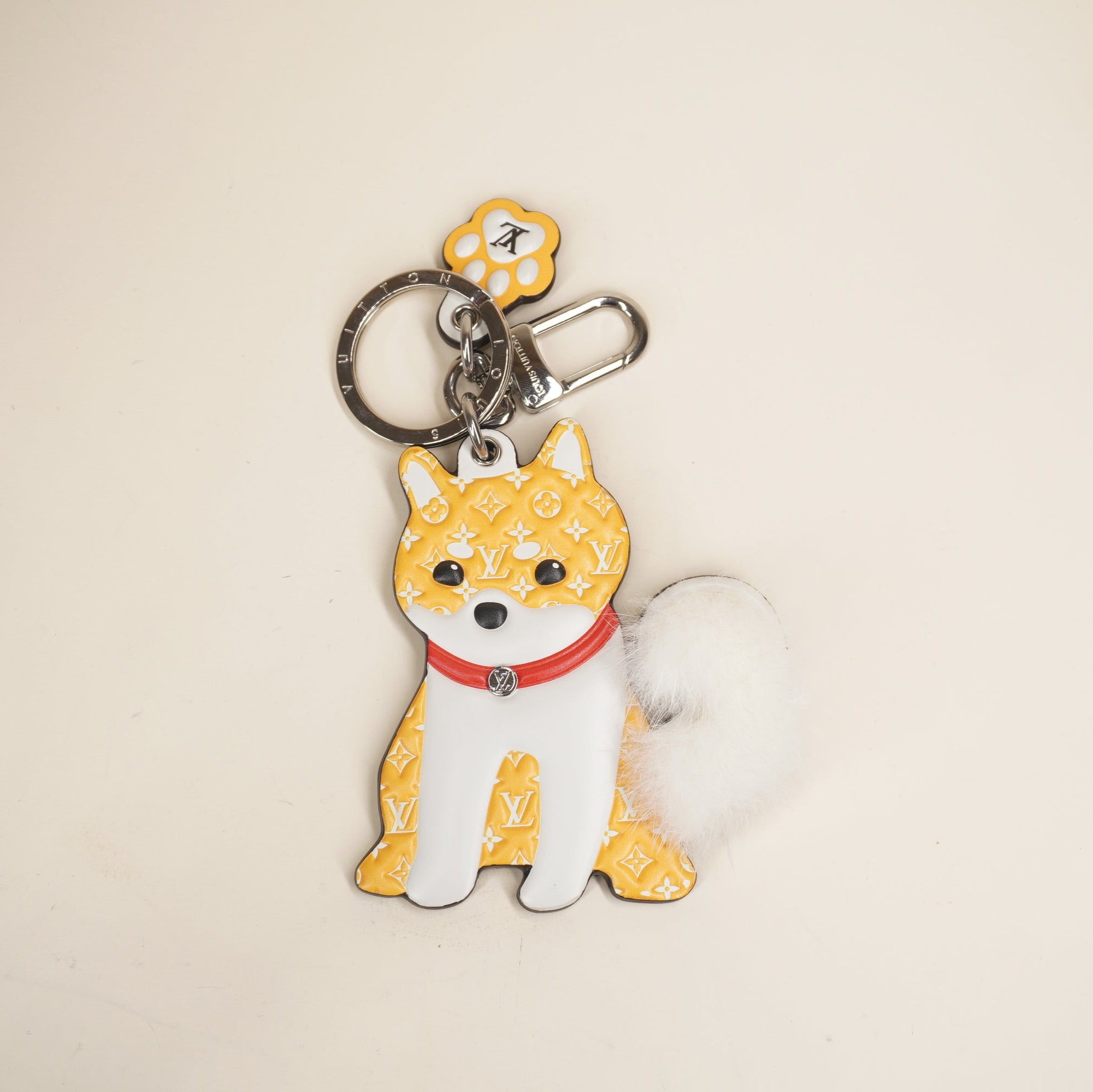 PRE-OWNED LV Monogram Shiba Bag Charm Key Holder
