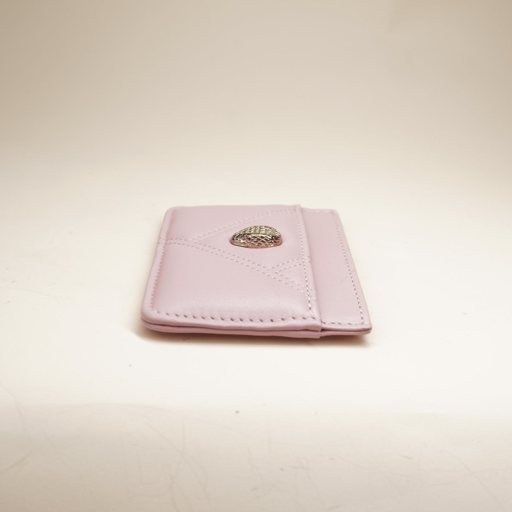 PRE-OWNED Pink Cabochon Leather Card Case