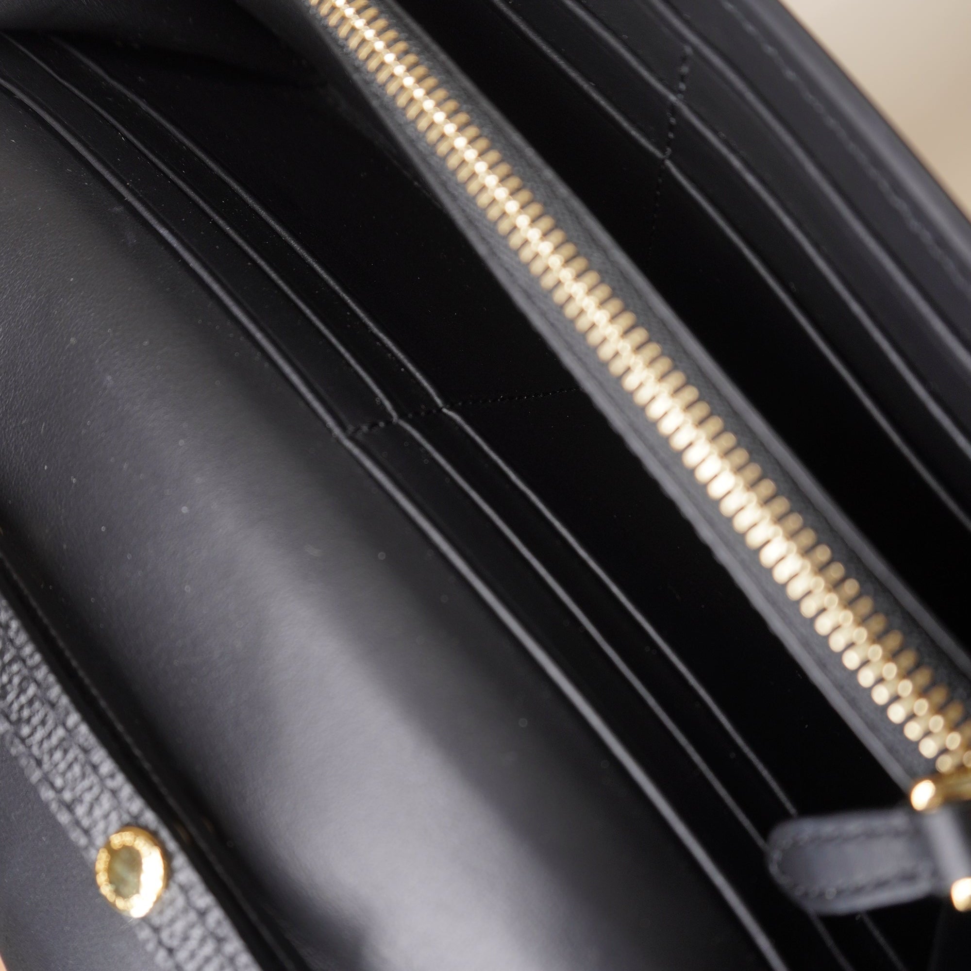 PRE-OWNED Calfskin House Check Henley Wallet On Chain Black