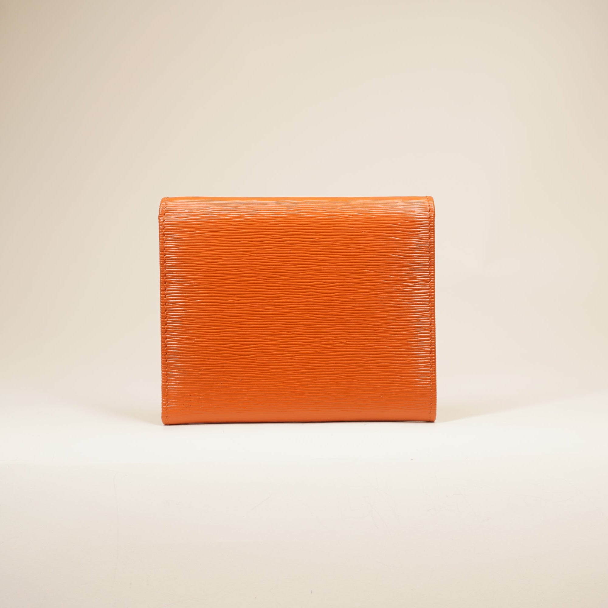 PRE-OWNED Vitello Move Bifold Wallet Papaya