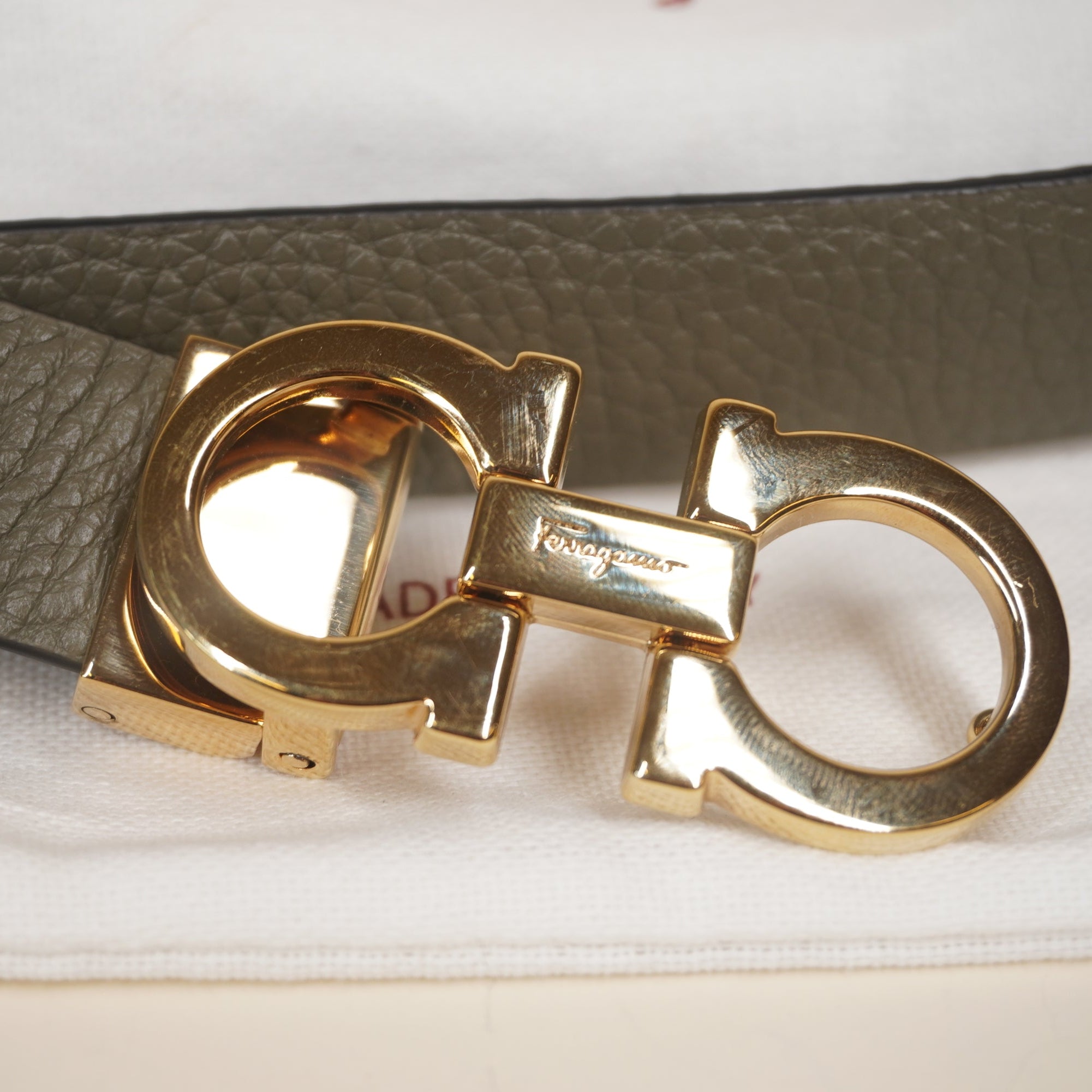PRE-OWNED Reversible Calfskin Belt