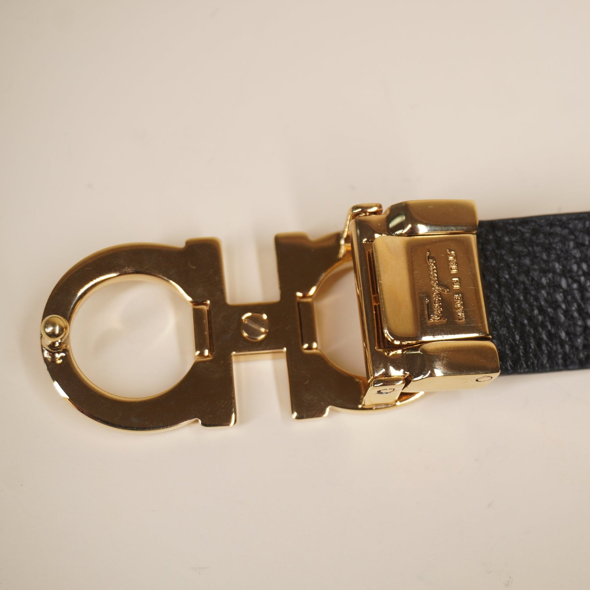 PRE-OWNED Reversible Calfskin Belt