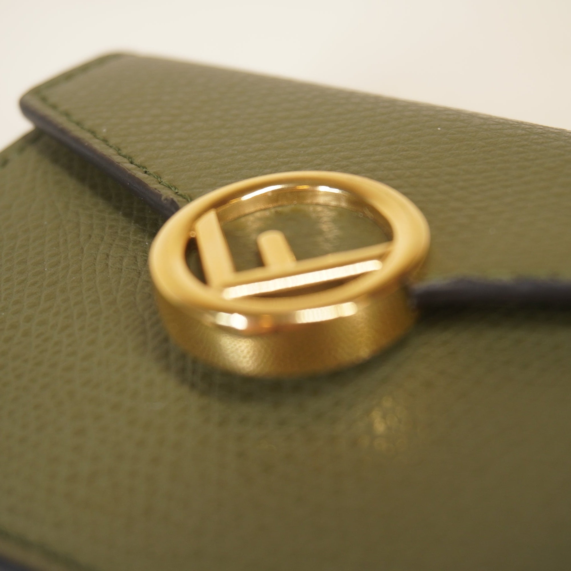 PRE-OWNED Vitello Cruise F is Fendi Micro Tri-Fold Envelope Wallet