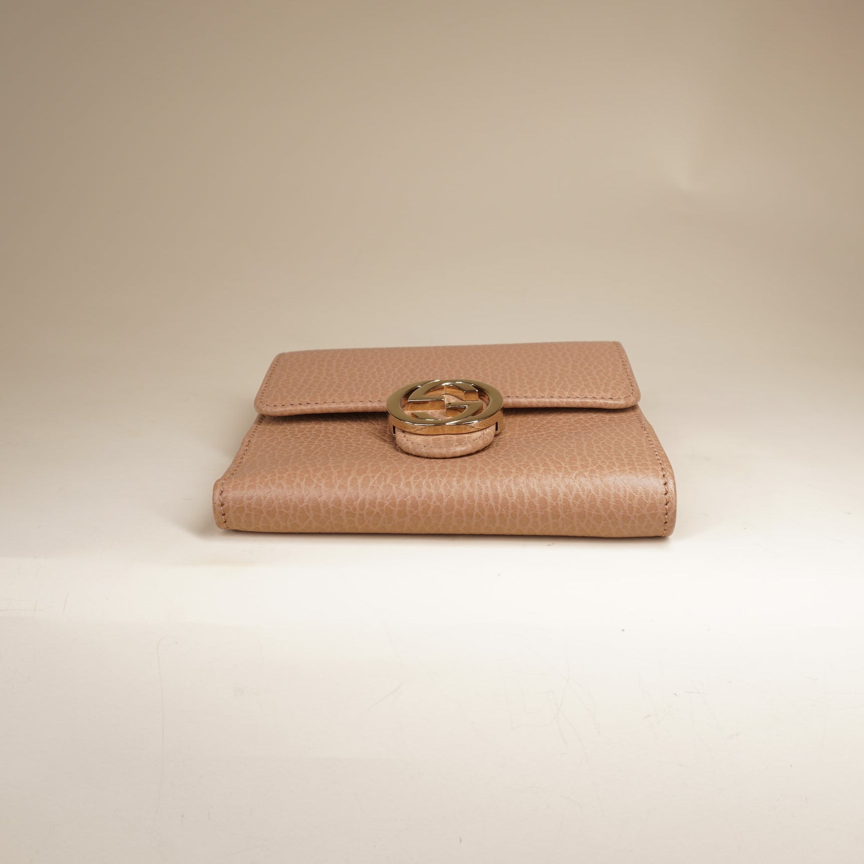 GUCCI - Dollar Calfskin Interlocking G French Wallet Pink