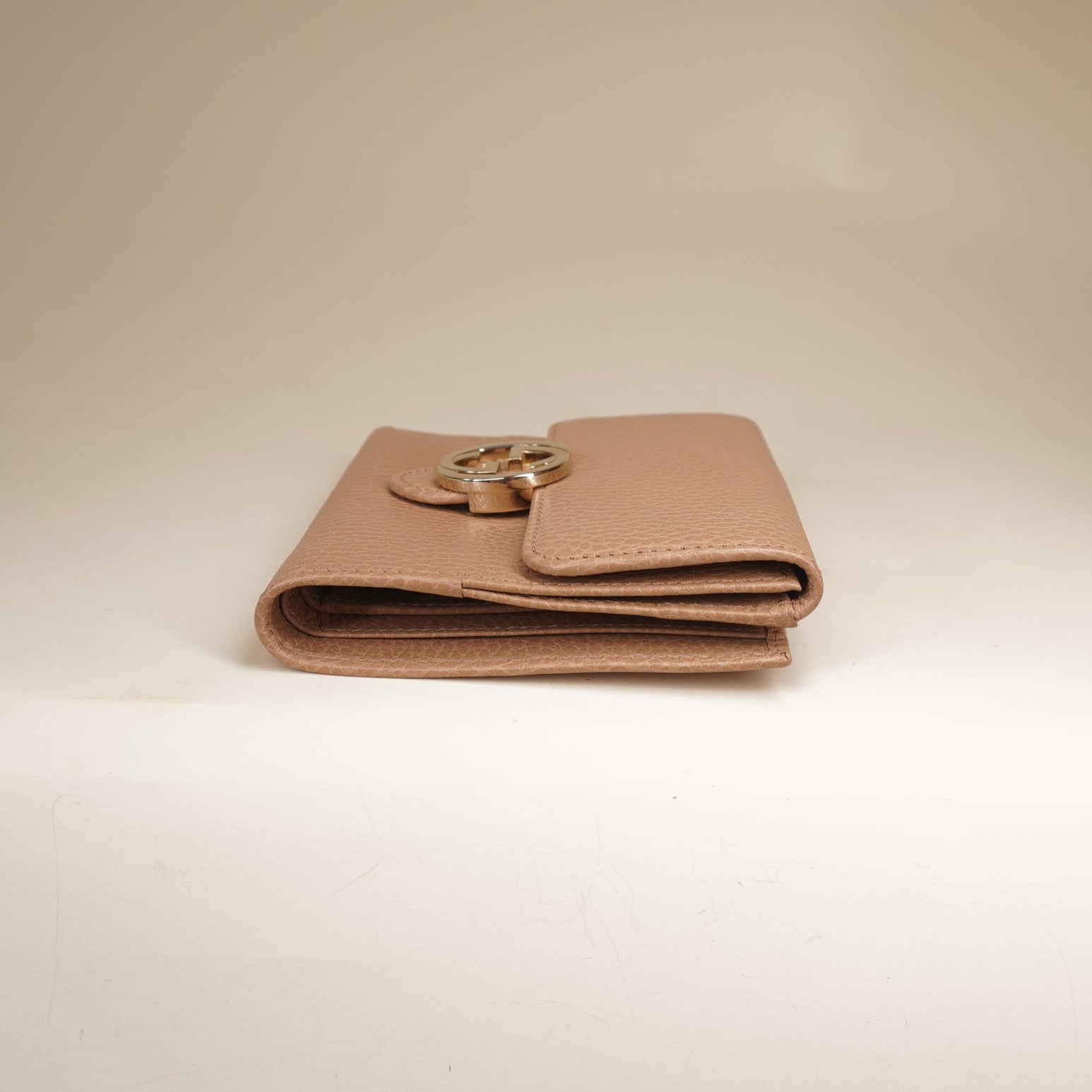 GUCCI - Dollar Calfskin Interlocking G French Wallet Pink