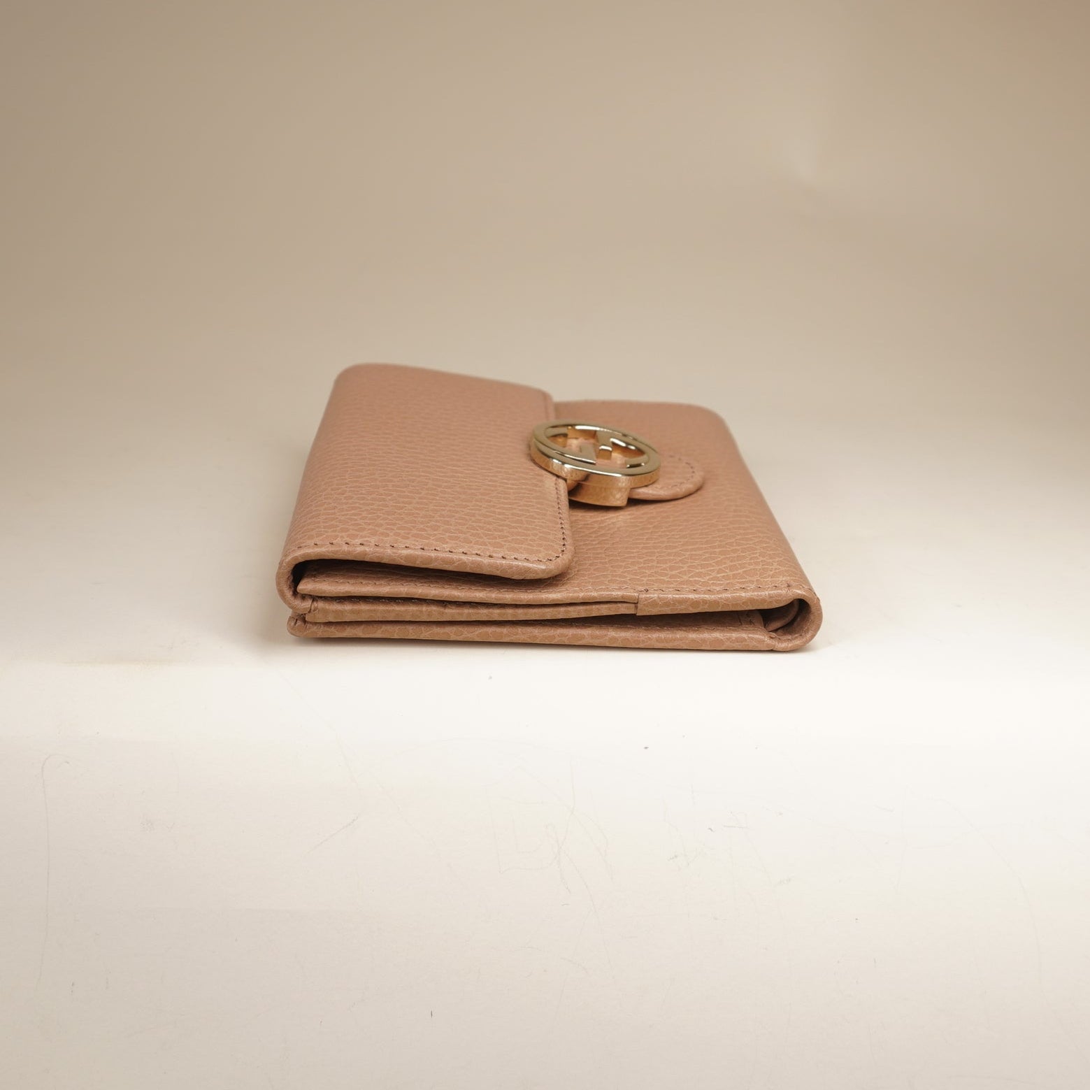 GUCCI - Dollar Calfskin Interlocking G French Wallet Pink
