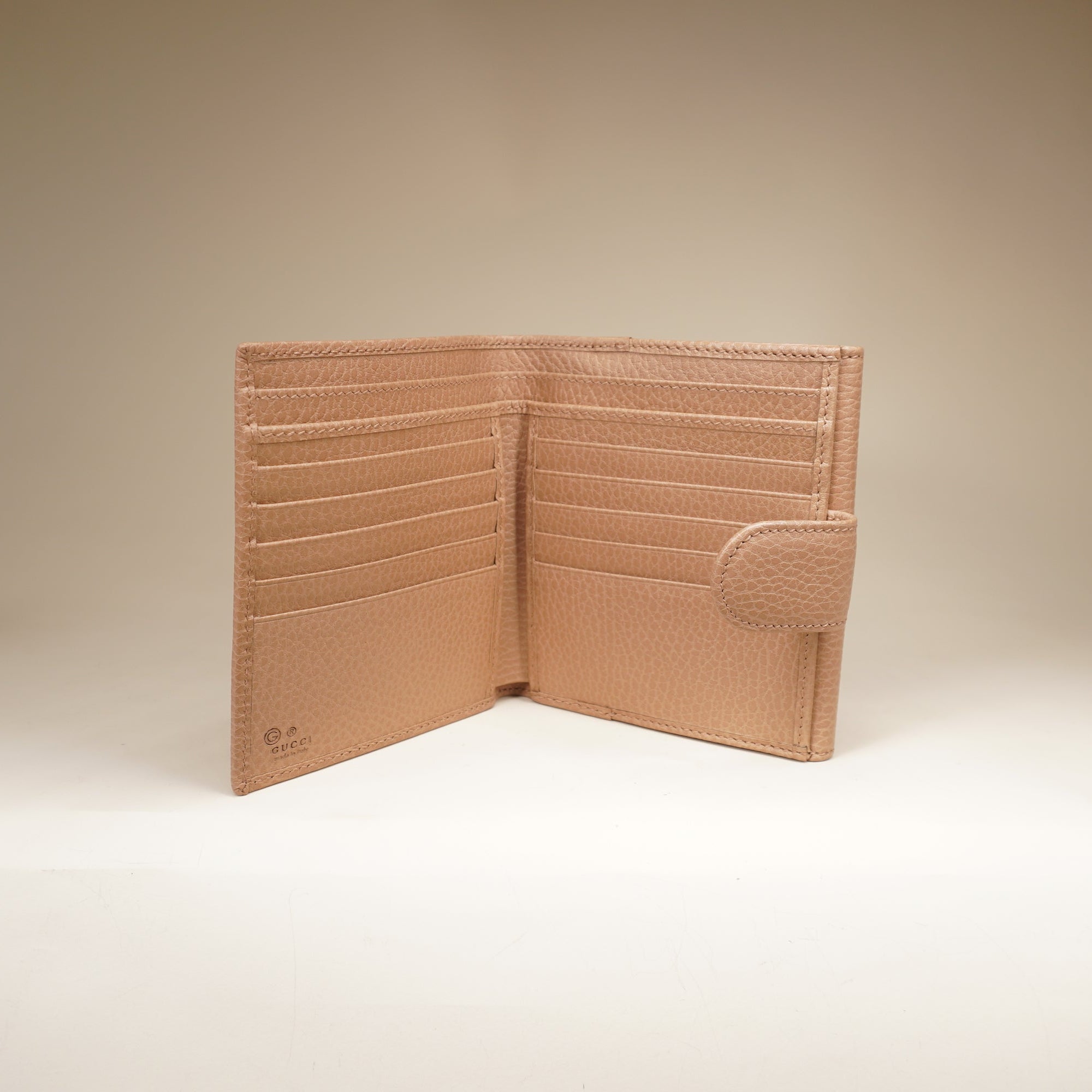 GUCCI - Dollar Calfskin Interlocking G French Wallet Pink