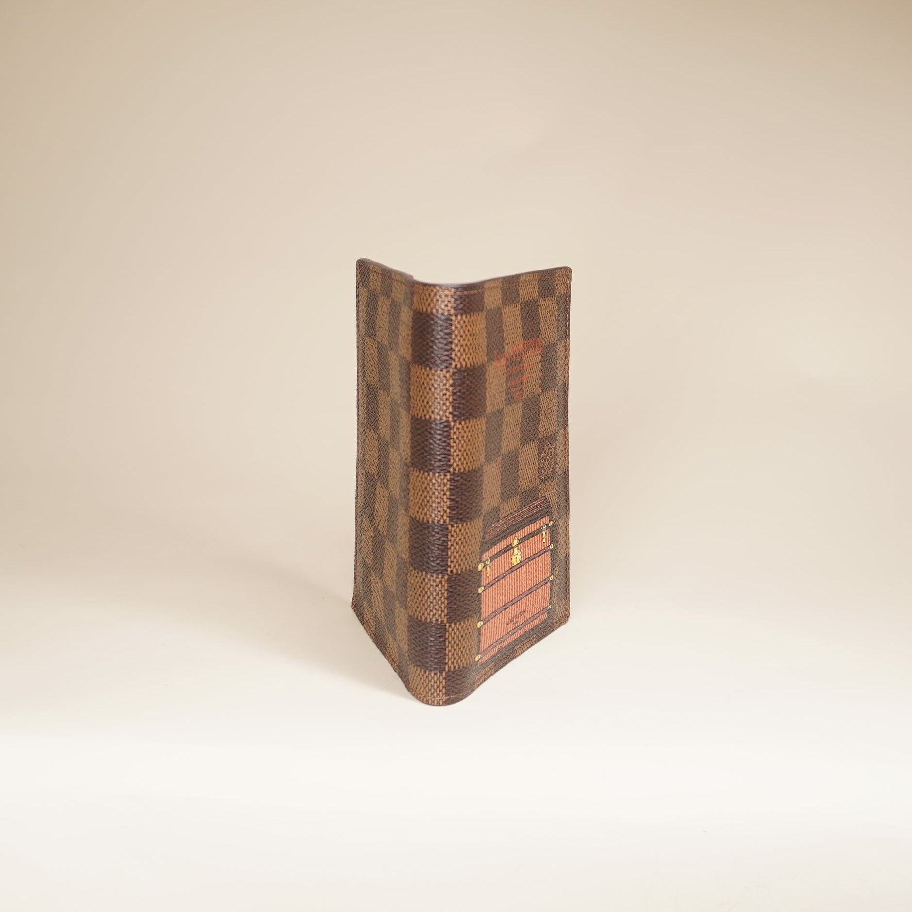 PRE-OWNED LV Damier Ebene Trunks and Locks Passport Holder