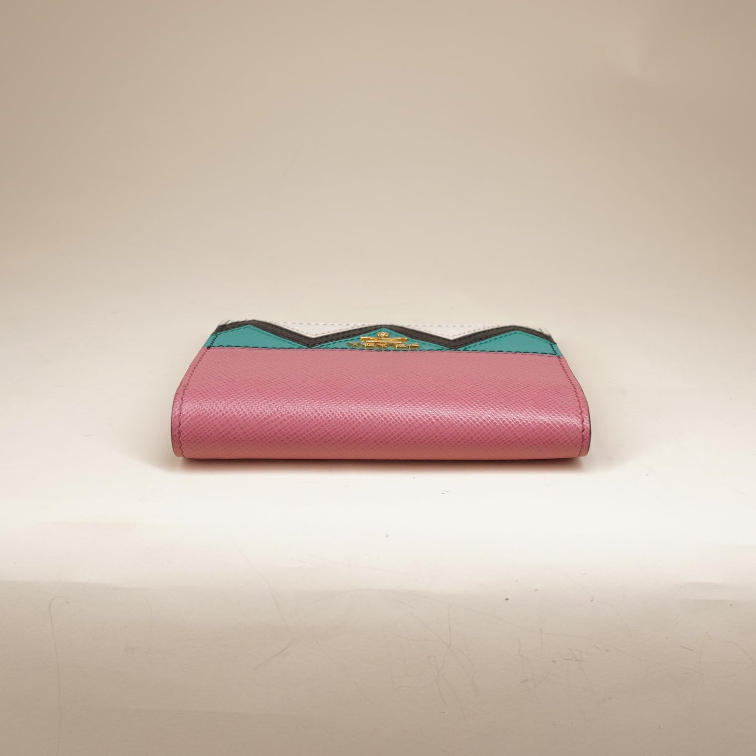 PRE-OWNED Short Wallet Leather Multiple Colors Pink