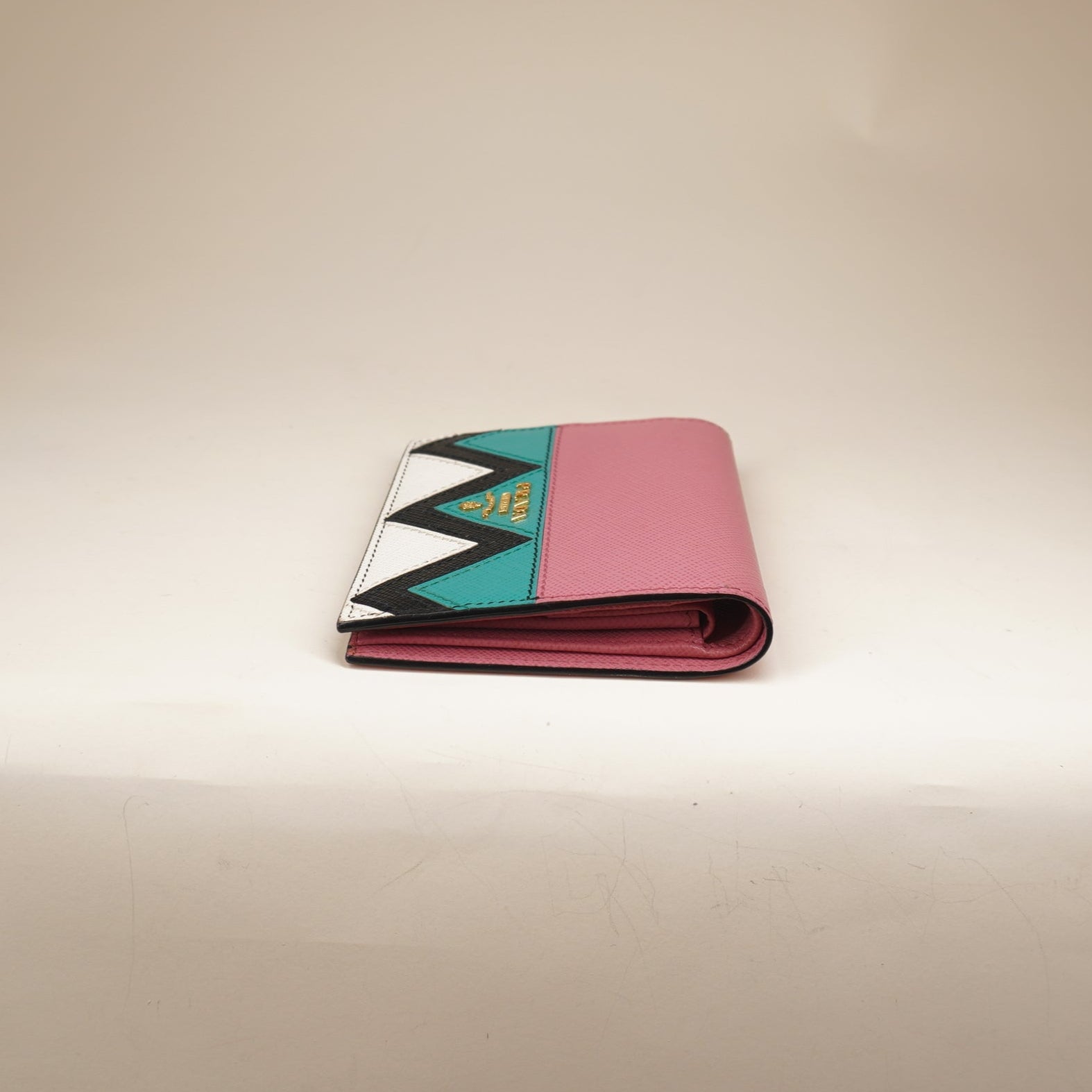PRE-OWNED Short Wallet Leather Multiple Colors Pink