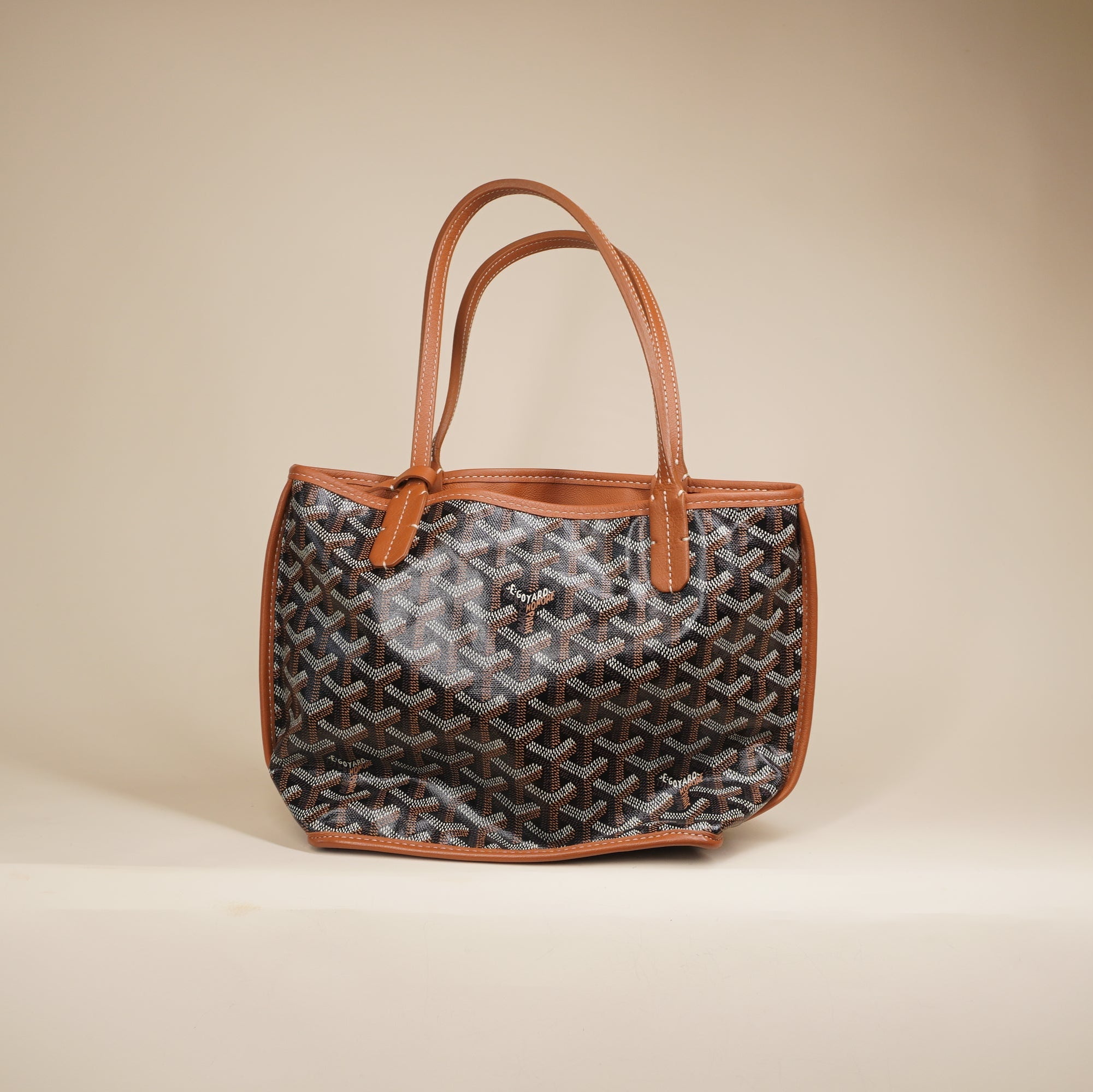 PRE-OWNED Goyardine Reversible Mini Anjou Black
