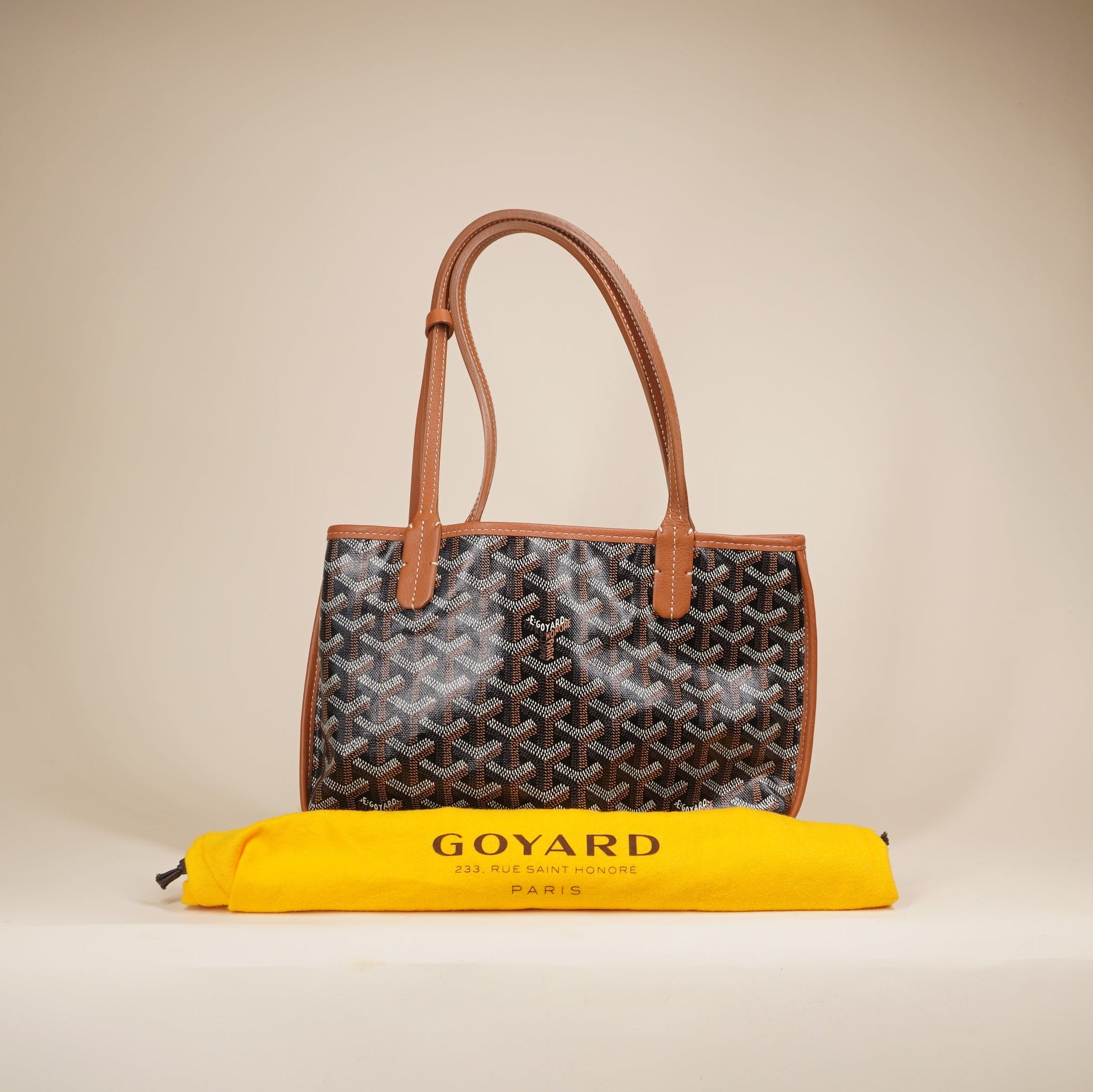 PRE-OWNED Goyardine Reversible Mini Anjou Black