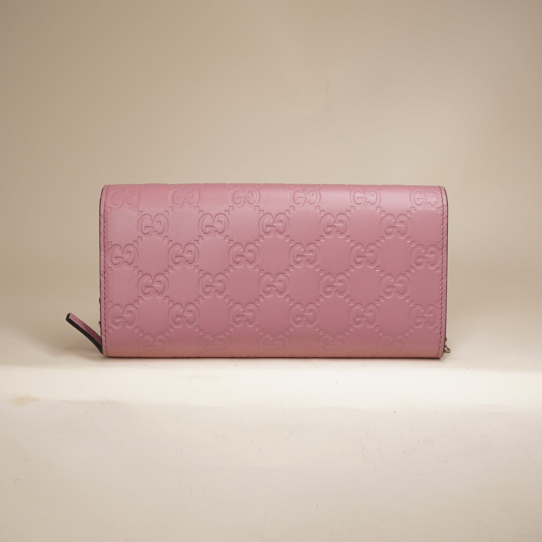 PRE-OWNED Carmine Rose Guccissima Signature Dice Chain Wallet