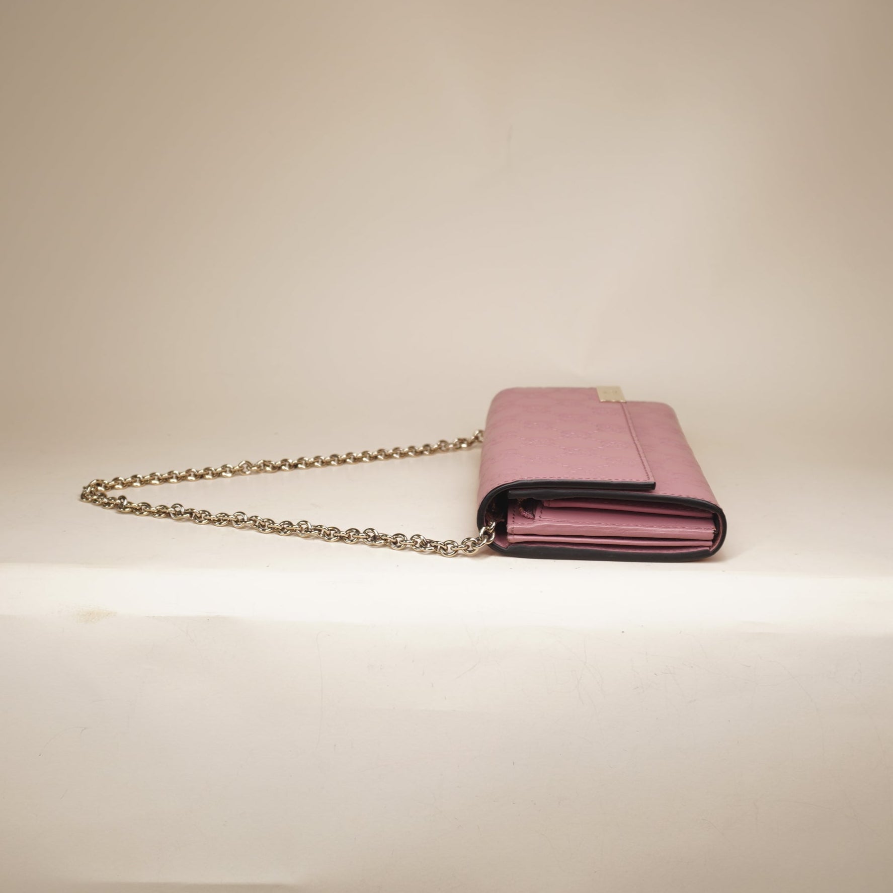 PRE-OWNED Carmine Rose Guccissima Signature Dice Chain Wallet