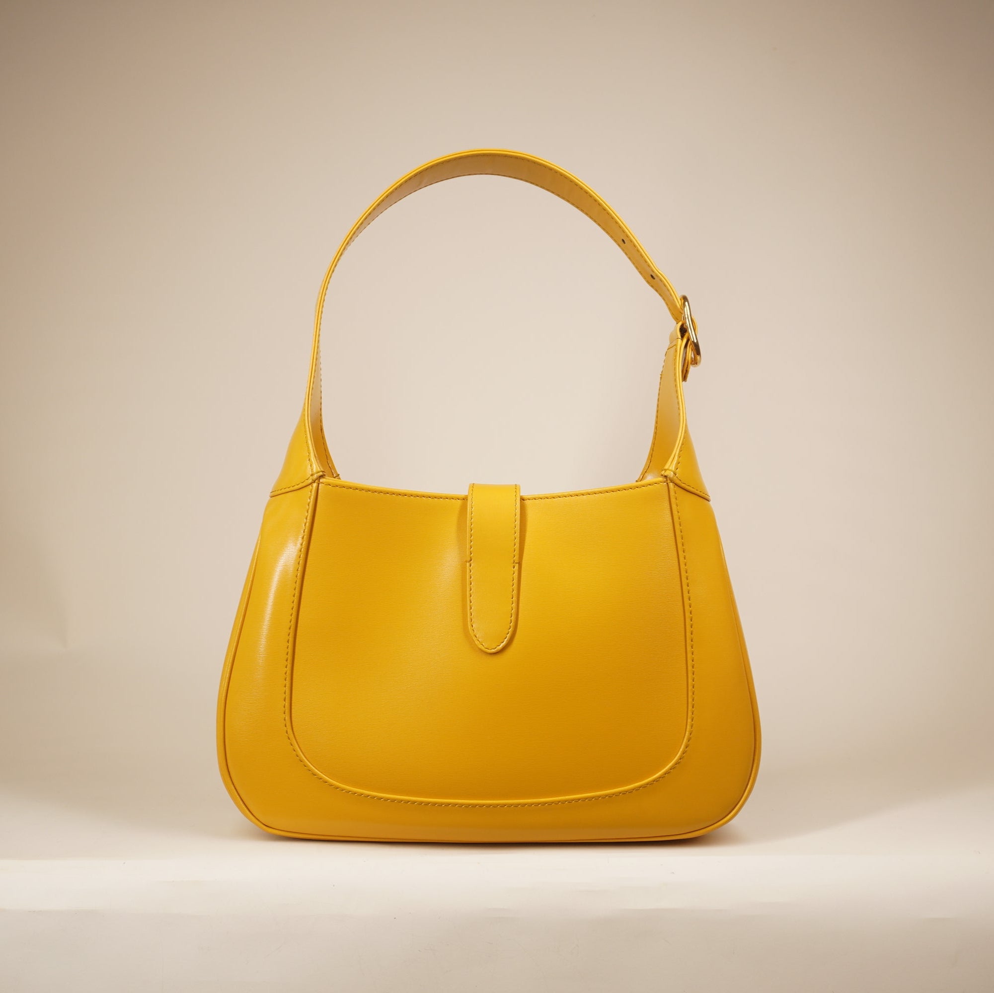 PRE-OWNED GG Yellow Boarded Dyana Lux Calfskin Mini Jackie 1961 Hobo