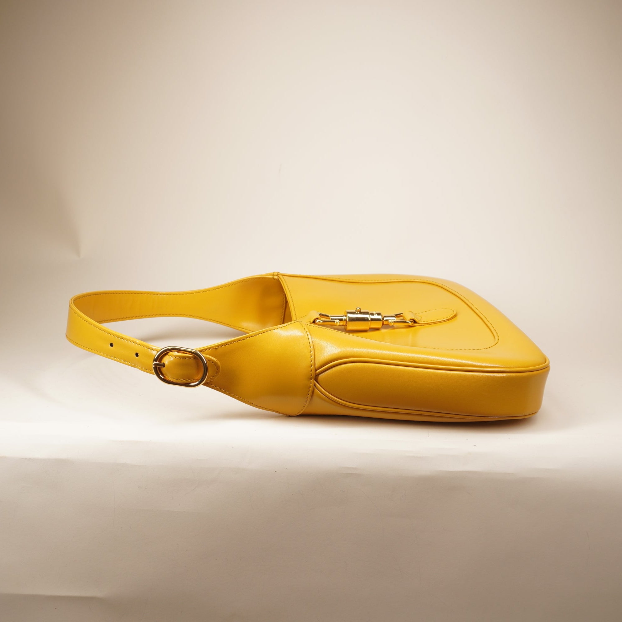 PRE-OWNED GG Yellow Boarded Dyana Lux Calfskin Mini Jackie 1961 Hobo