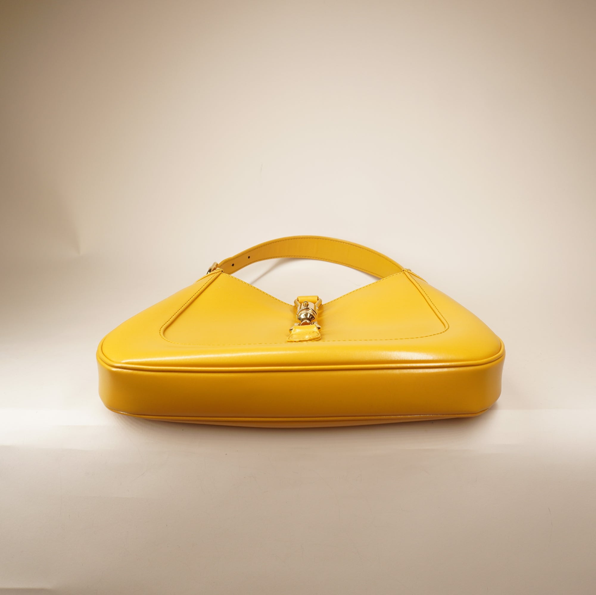 PRE-OWNED GG Yellow Boarded Dyana Lux Calfskin Mini Jackie 1961 Hobo