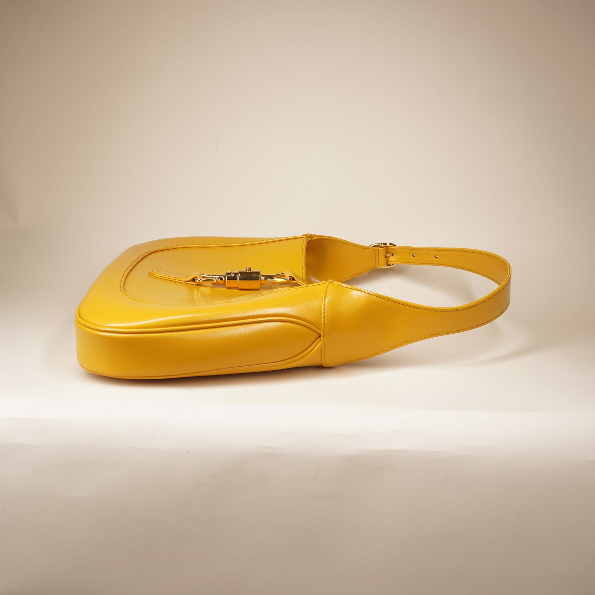 PRE-OWNED GG Yellow Boarded Dyana Lux Calfskin Mini Jackie 1961 Hobo