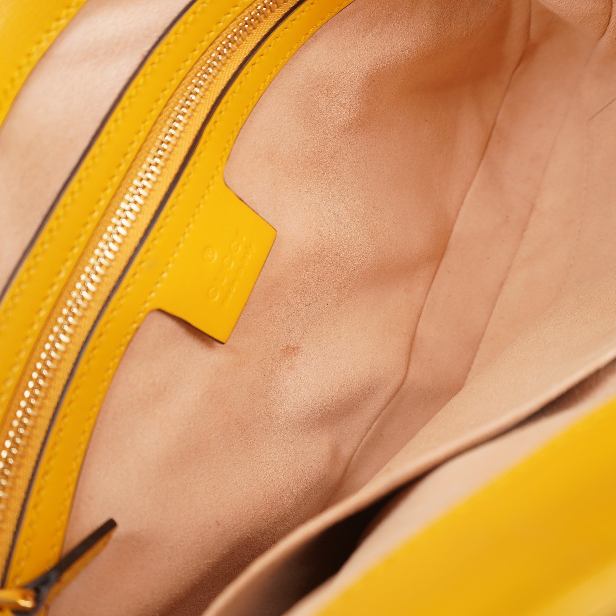 PRE-OWNED GG Yellow Boarded Dyana Lux Calfskin Mini Jackie 1961 Hobo