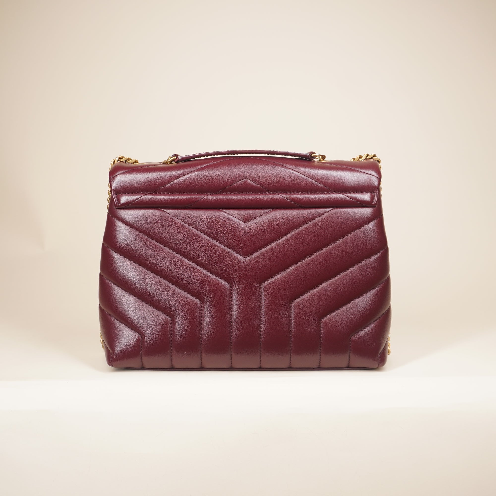 PRE-OWNED Satchel Rouge Legion Calfskin Small Loulou Shoulder Bag