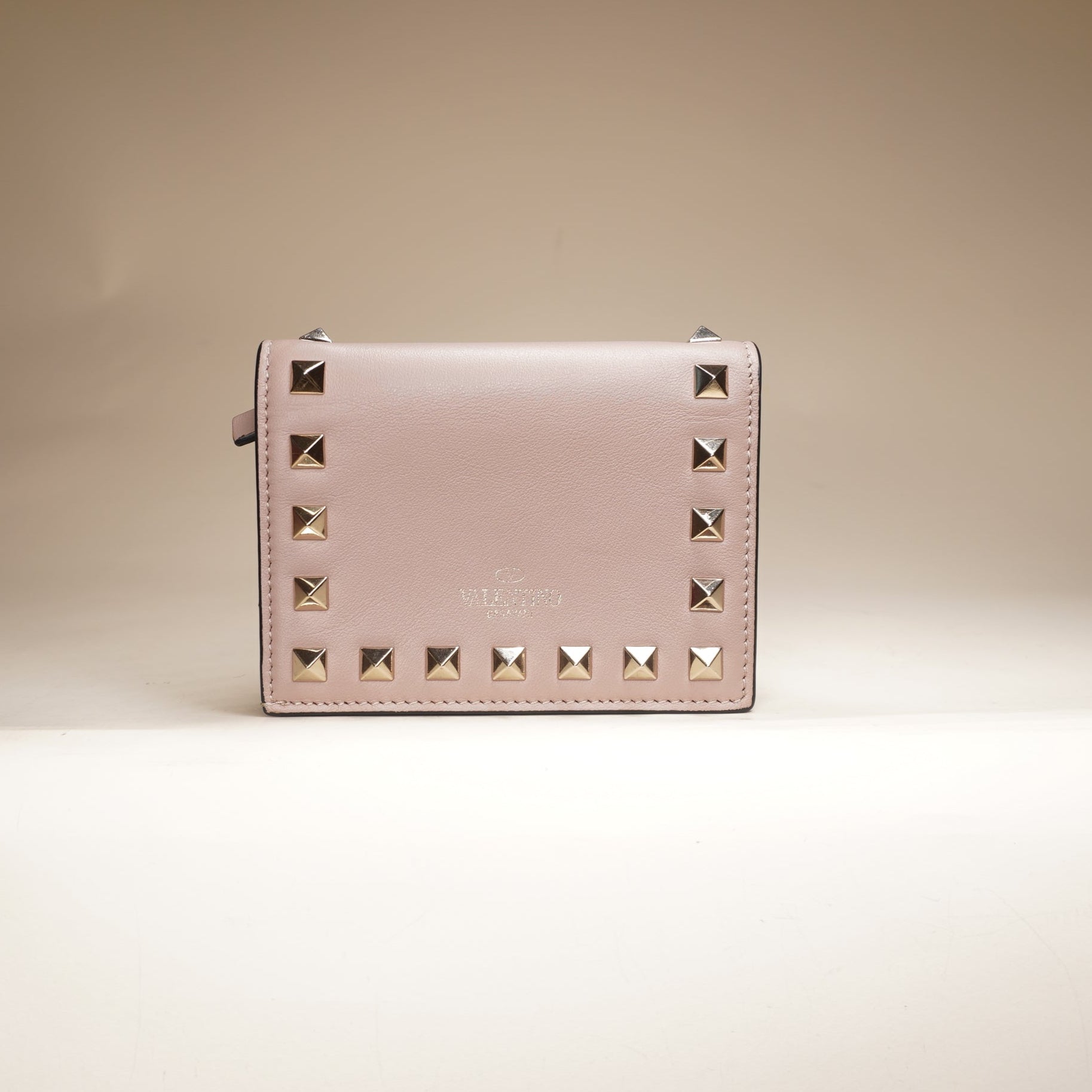 PRE-OWNED Light Pink Small Rockstud Wallet