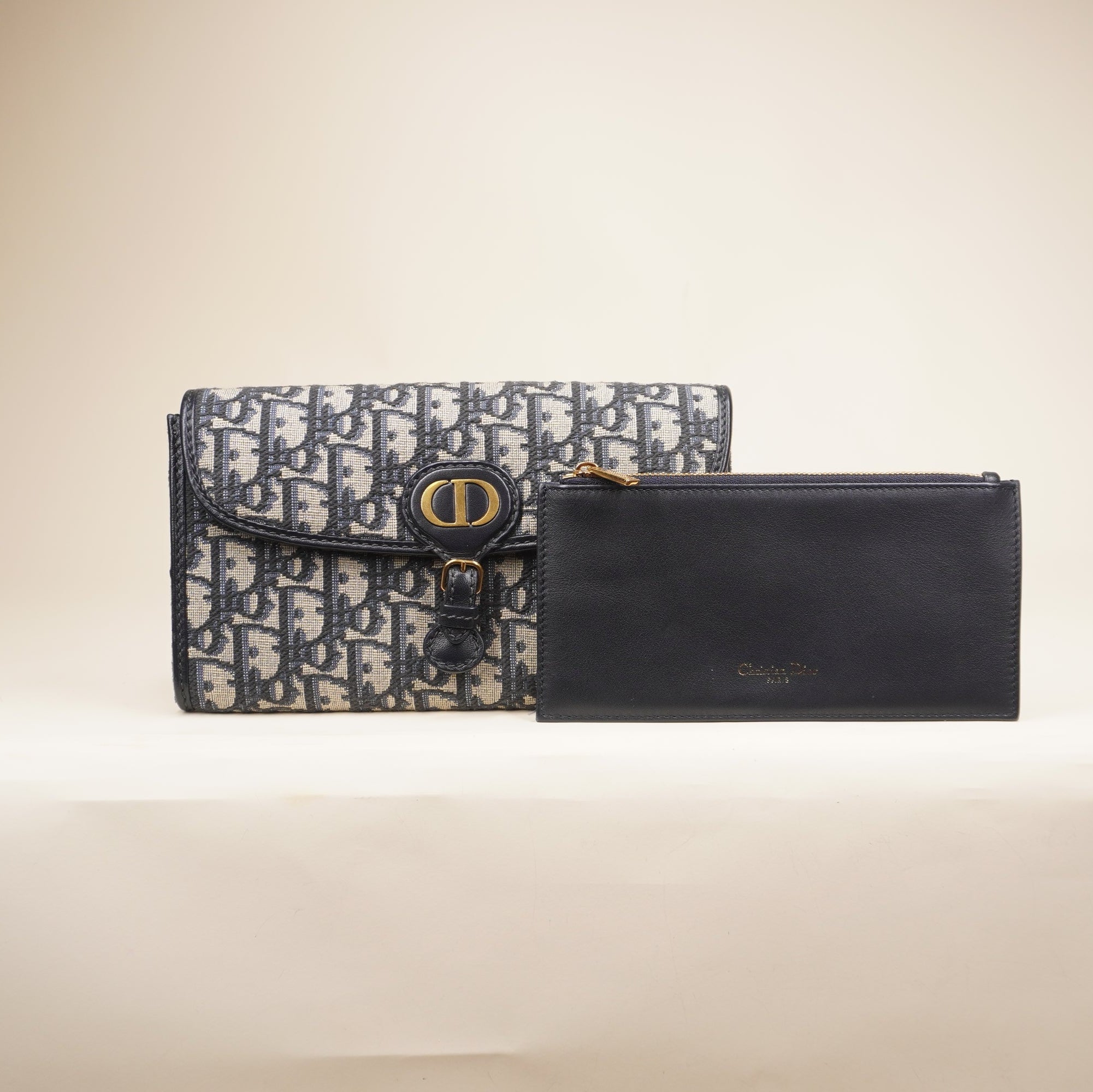 PRE-OWNED Oblique Bobby East West Pouch With Chain