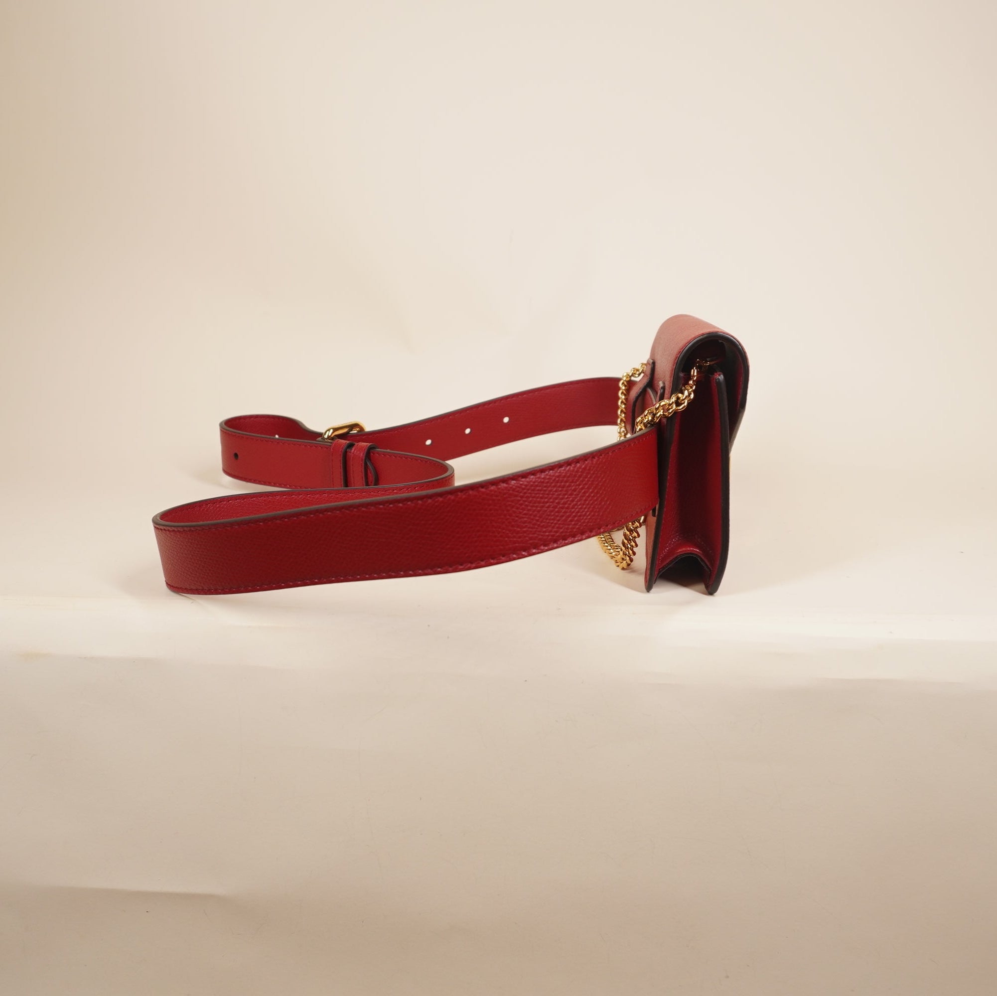 PRE-OWNED Red Vitello Cruise F is Fendi Envelope Belt Bag
