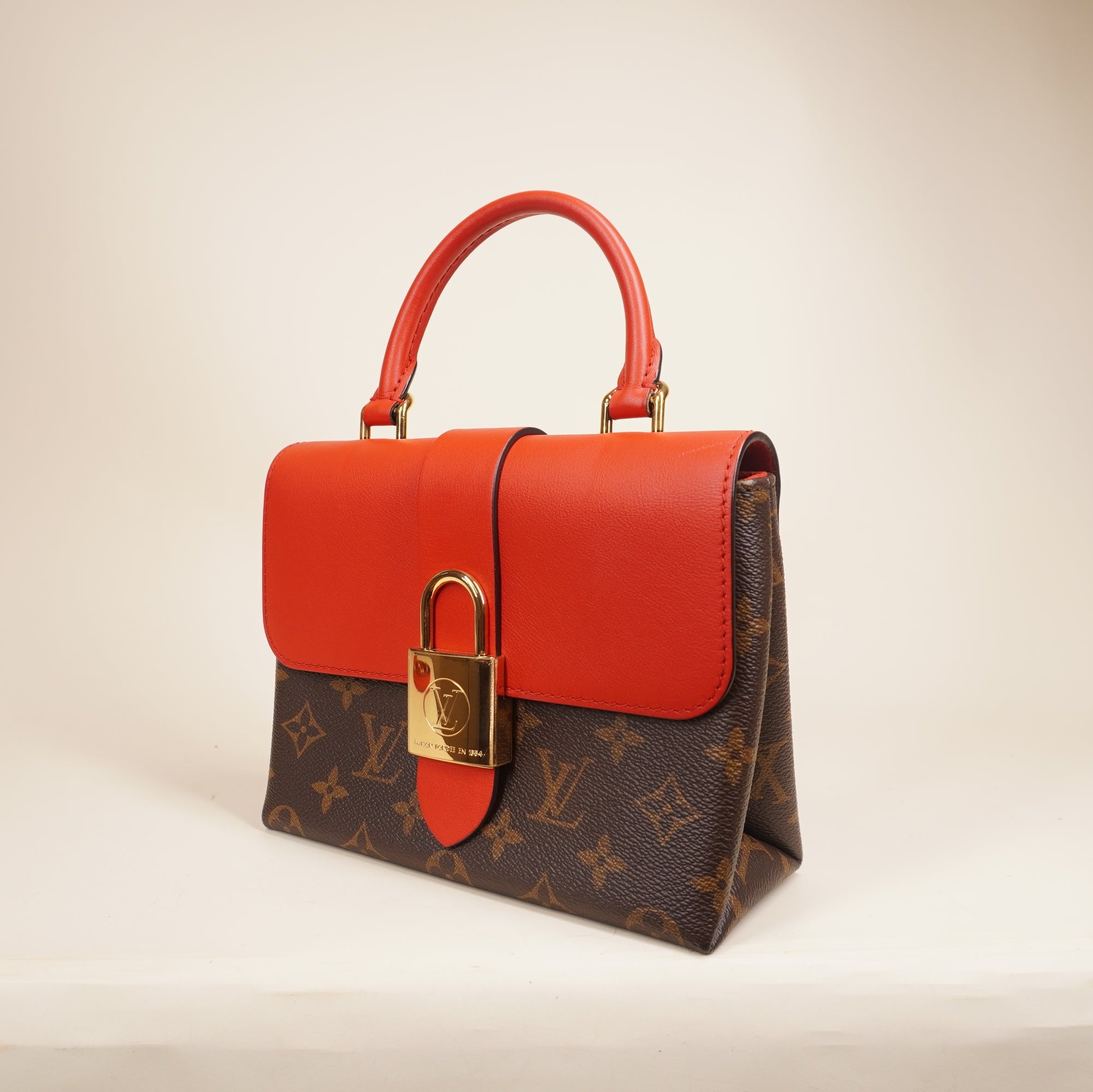 PRE-OWNED LV Monogram Locky BB Coquelicot Shoulder Bag
