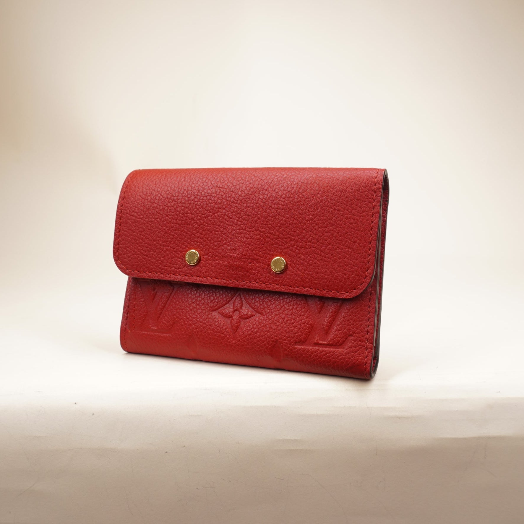 PRE-OWNED LV Red Empreinte Pont-Neuf Compact Wallet