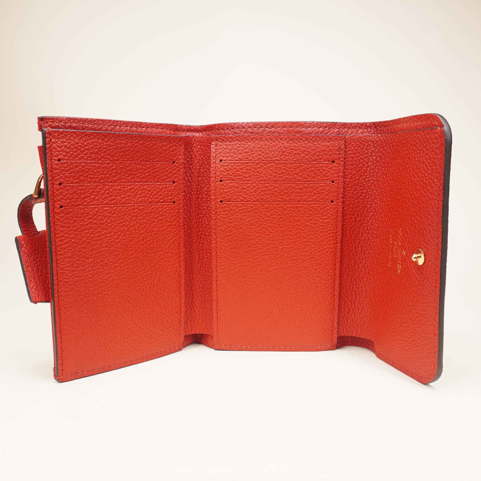 PRE-OWNED LV Red Empreinte Pont-Neuf Compact Wallet