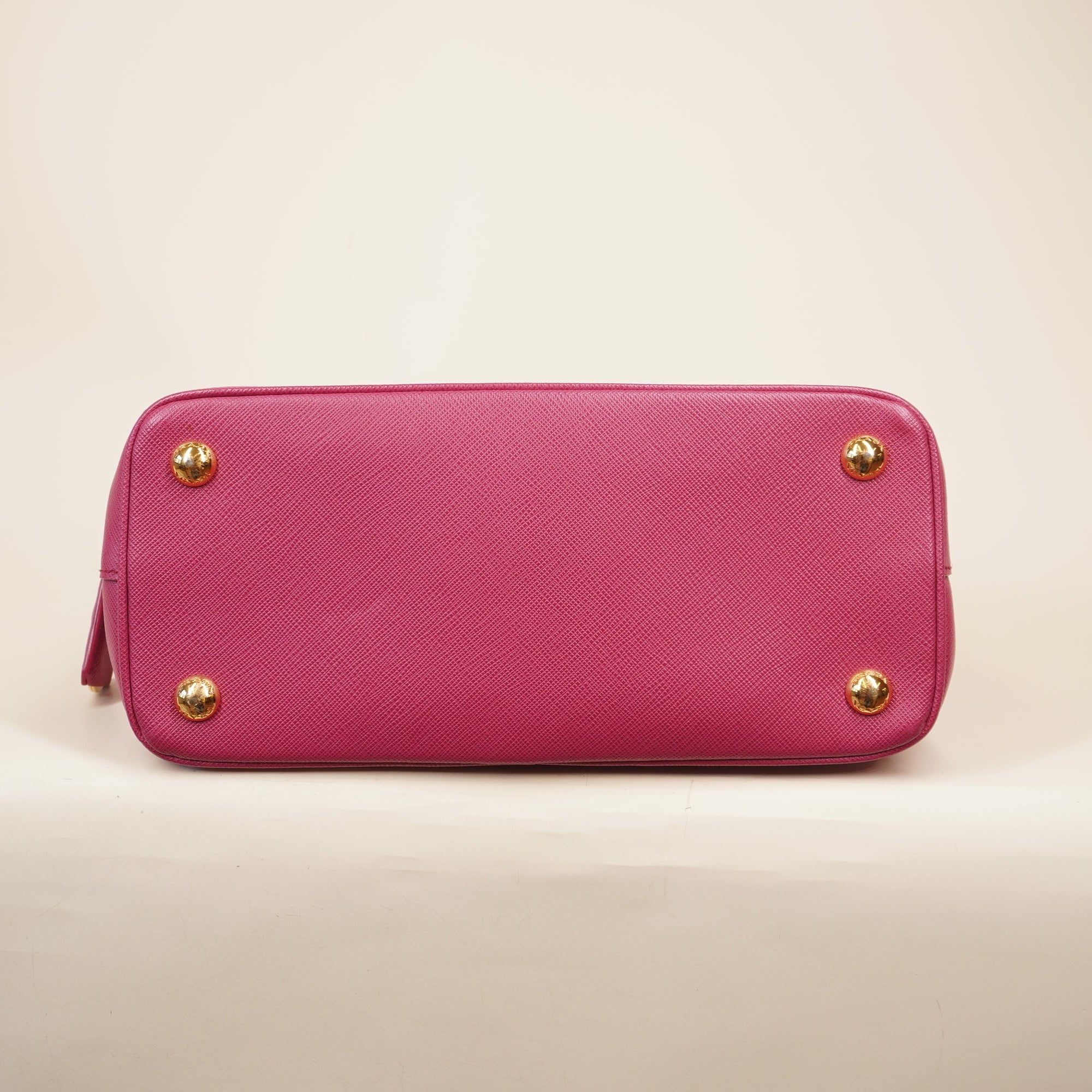 PRE-OWNED Saffiano Small Galleria Double Zip Tote Pink Shoulder Bag