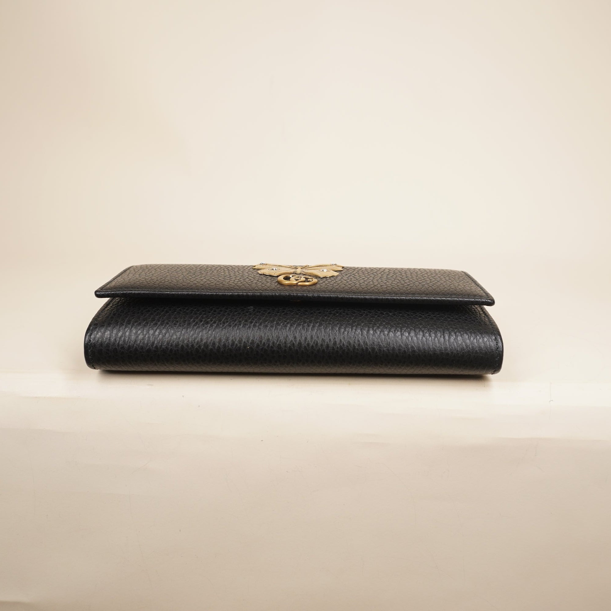 PRE-OWNED Calfskin Garden Continental Wallet Black