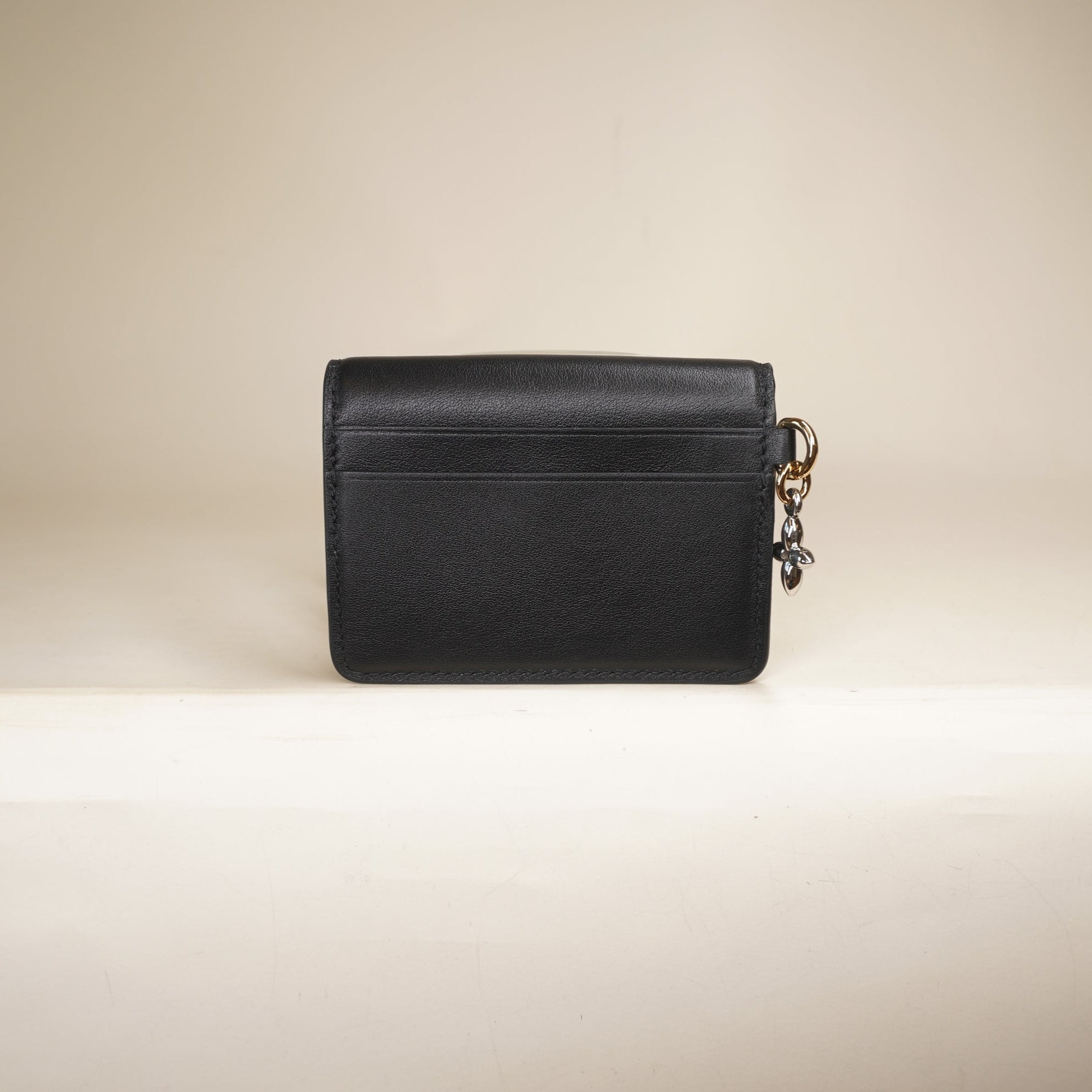 PRE-OWNED Tiny Recto Verso LV Bloom Black Card Holder