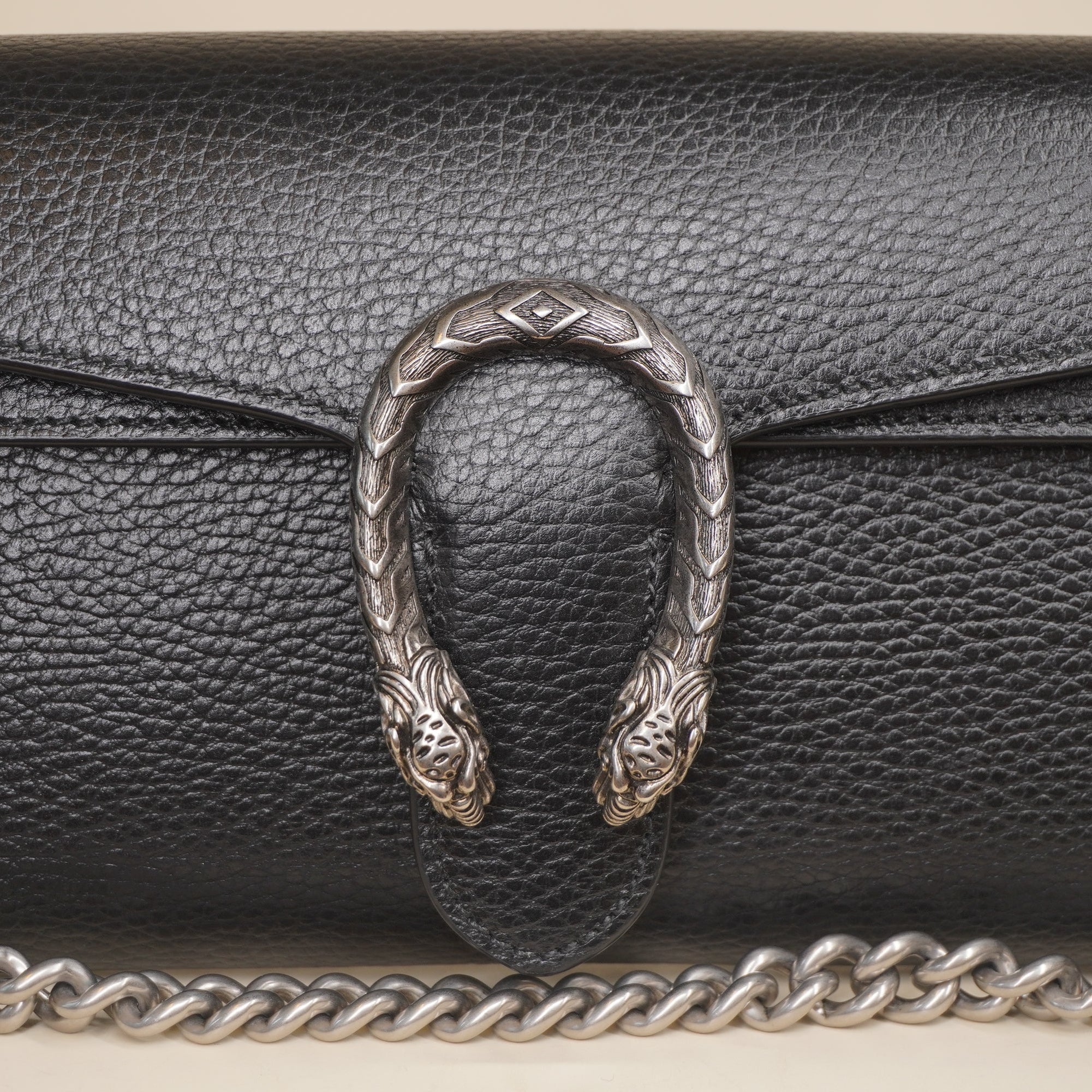 PRE-OWNED GG Black Small Dionysus Shoulder Bag