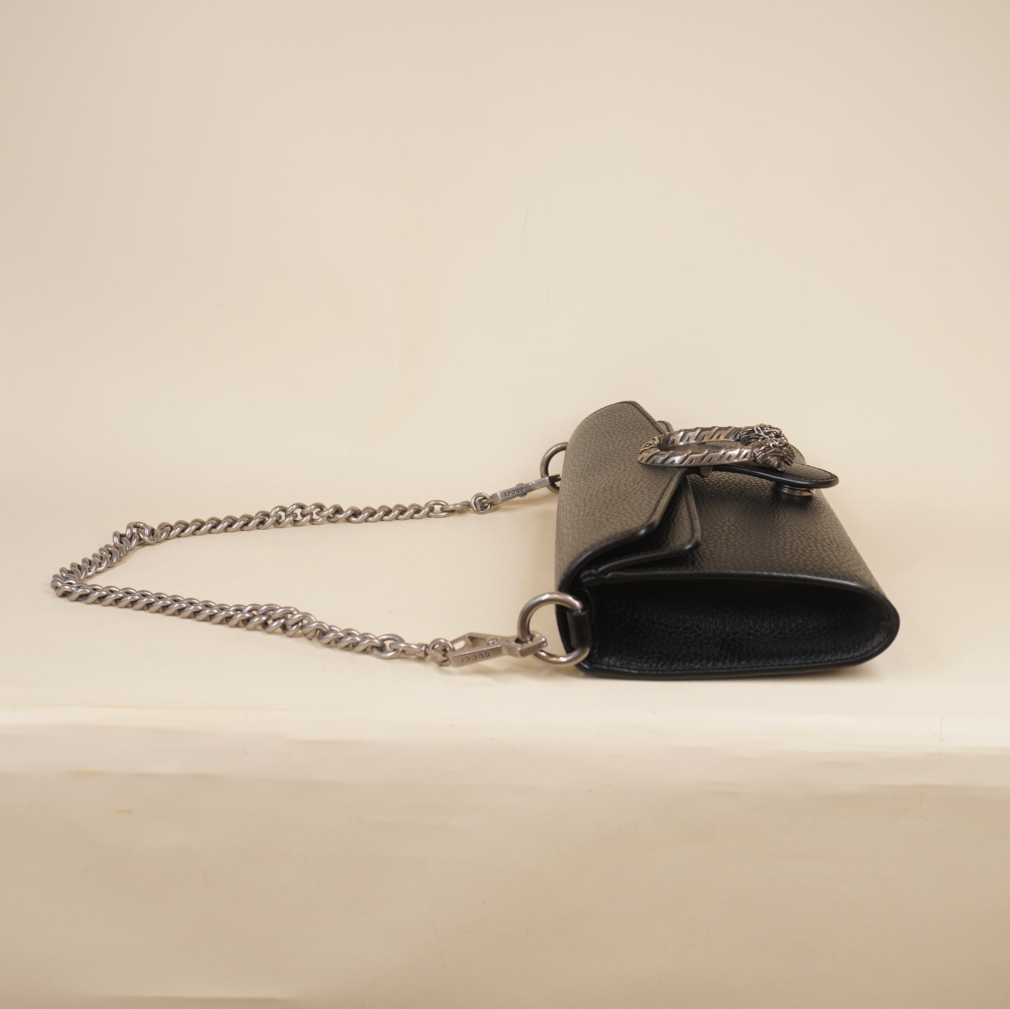 PRE-OWNED GG Black Small Dionysus Shoulder Bag