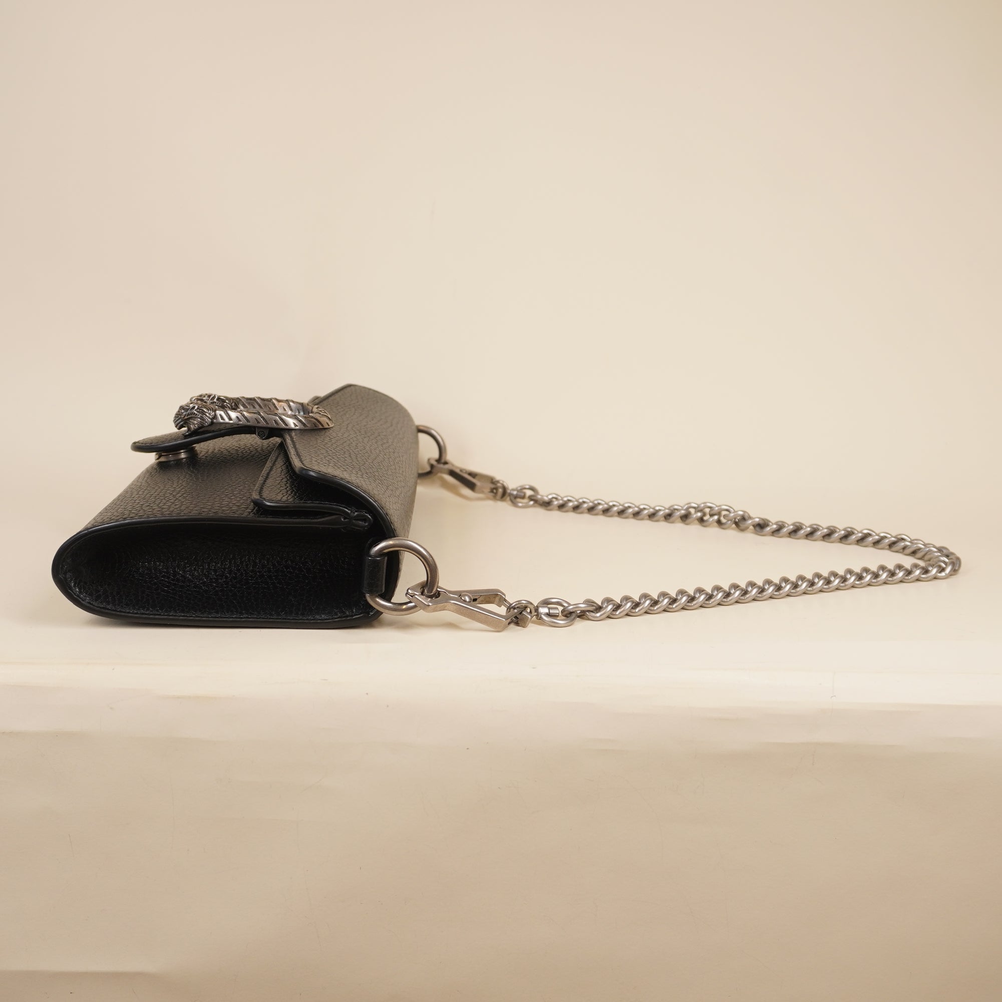PRE-OWNED GG Black Small Dionysus Shoulder Bag