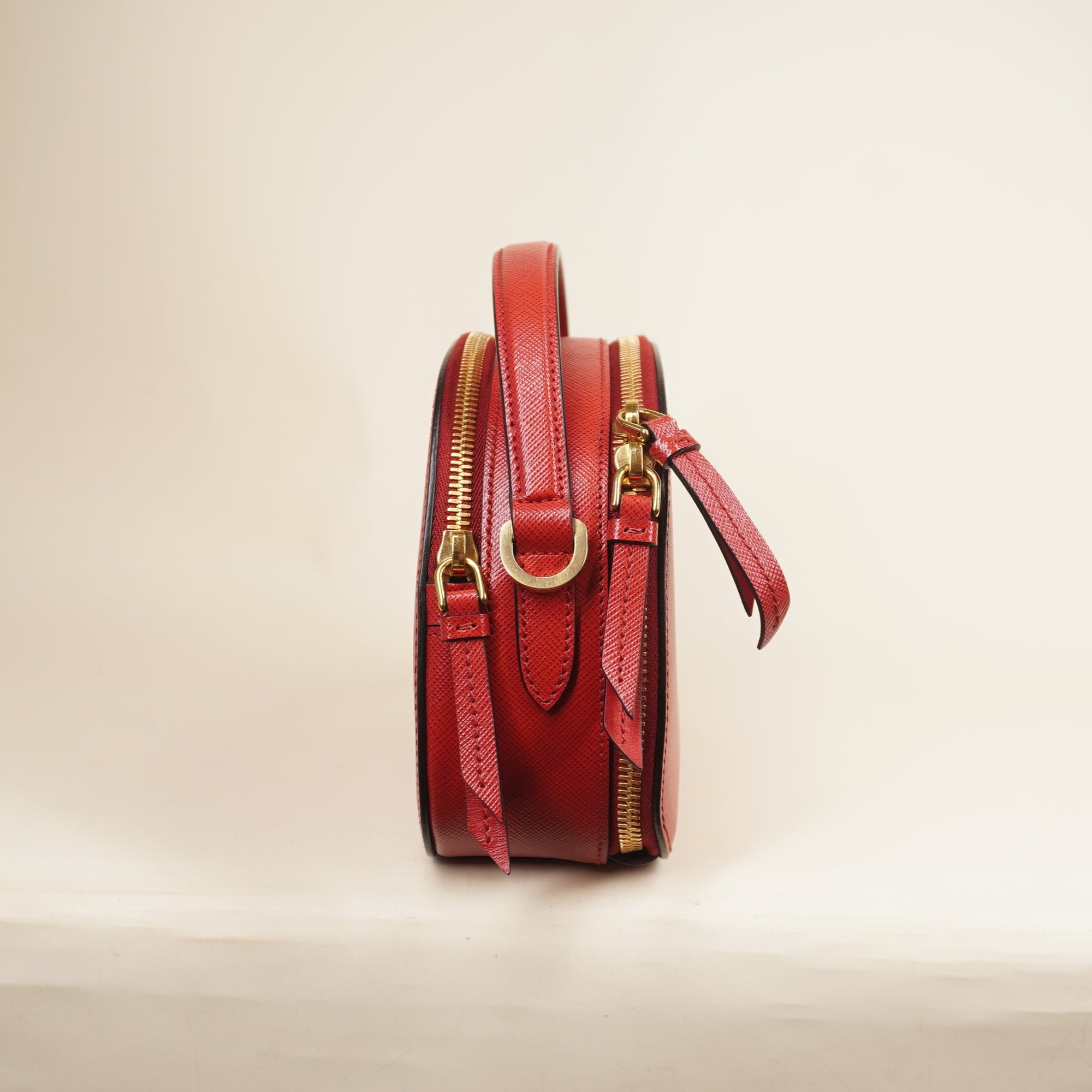 PRE-OWNED Saffiano Lux Odette Crossbody Red