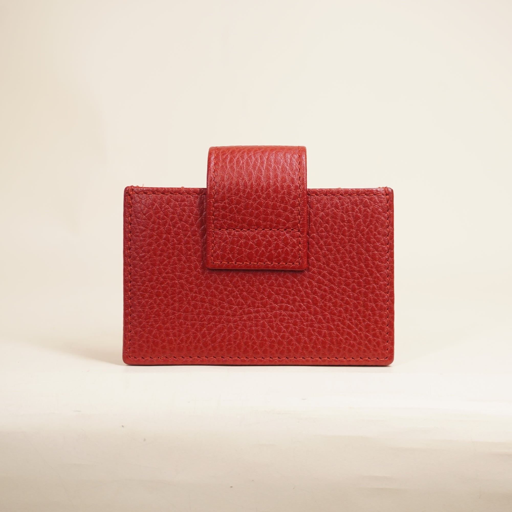 PRE-OWNED Red GG Marmont Accordion Card Holder
