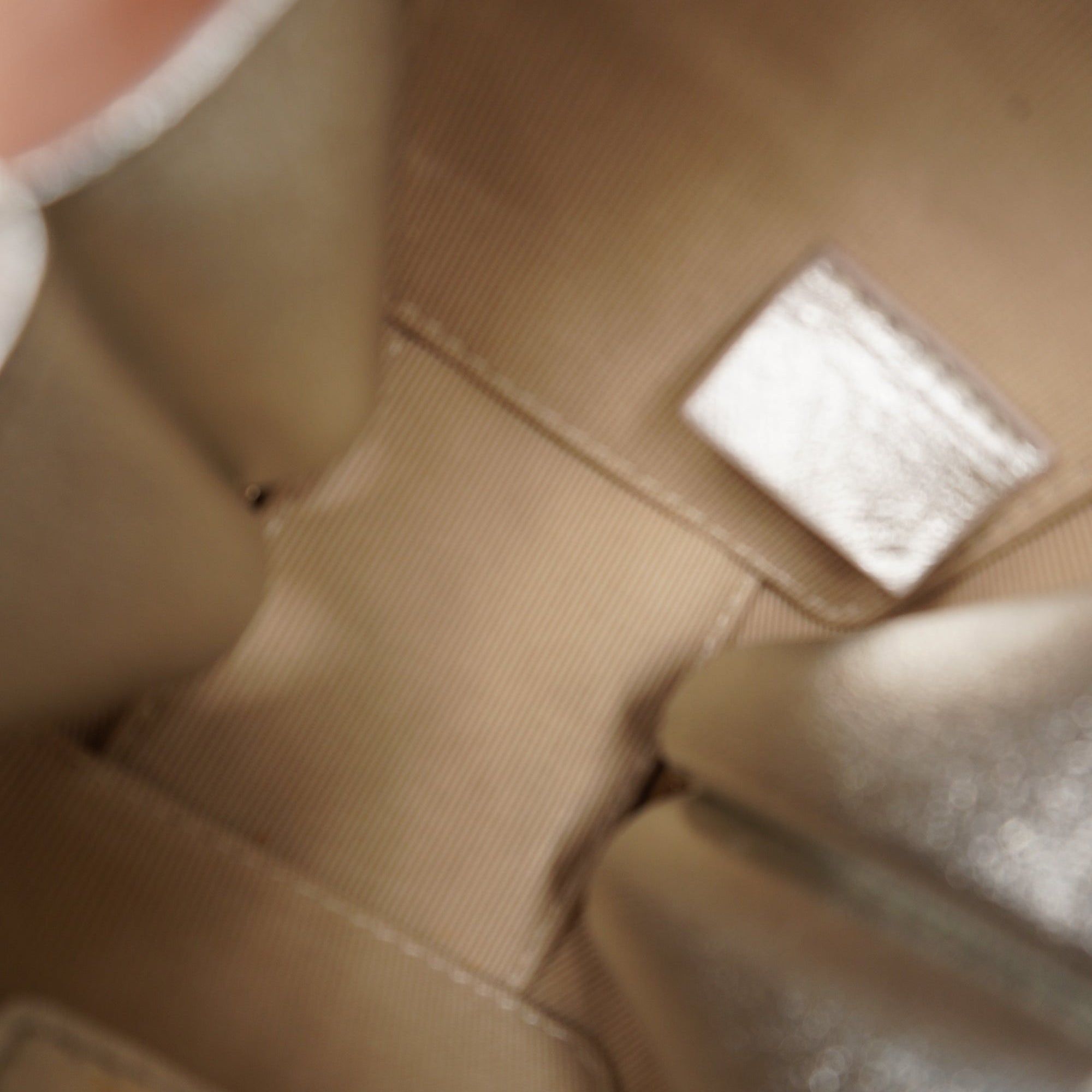 PRE-OWNED Gradient Metallic Lambskin Quilted Like A Wallet Clutch With Chain Gold Pink