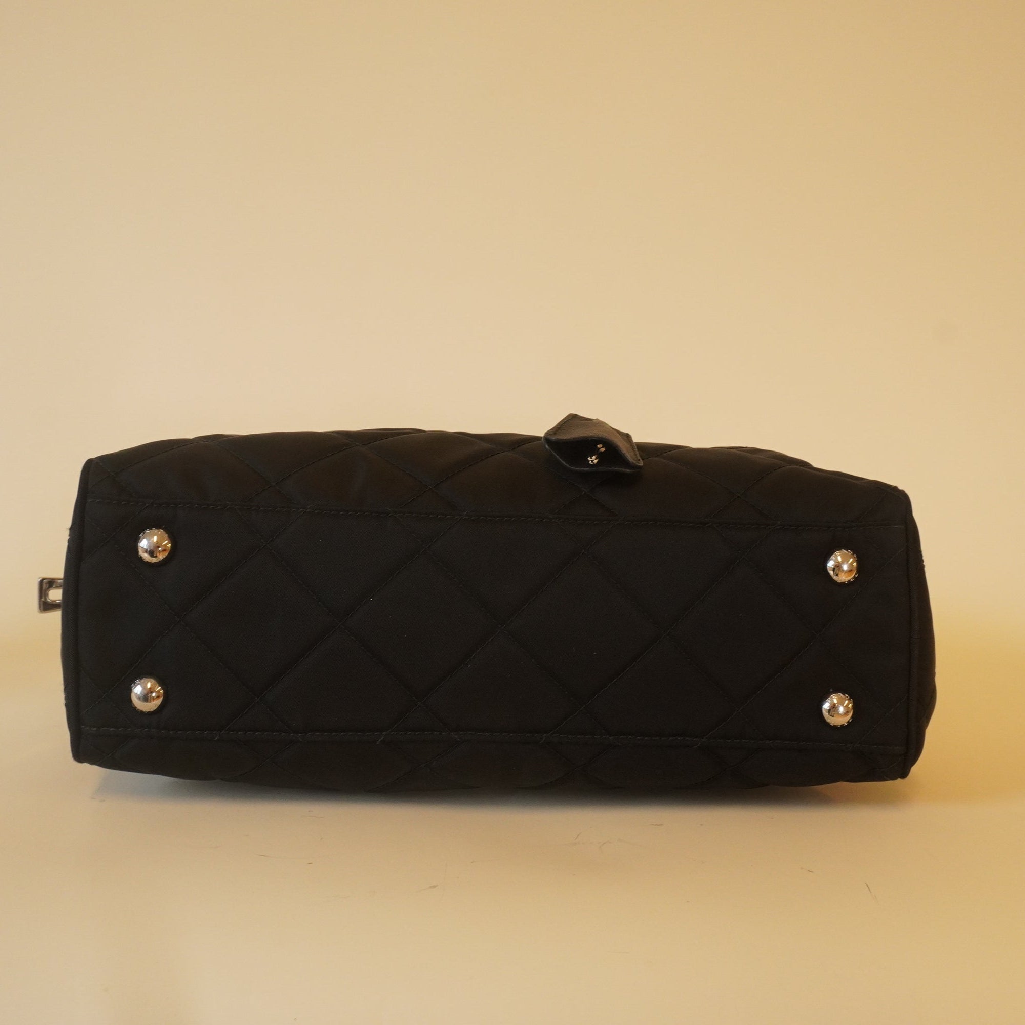 PRE-OWNED Black Nylon Tessuto Impunto Quilted Shoulder Bag