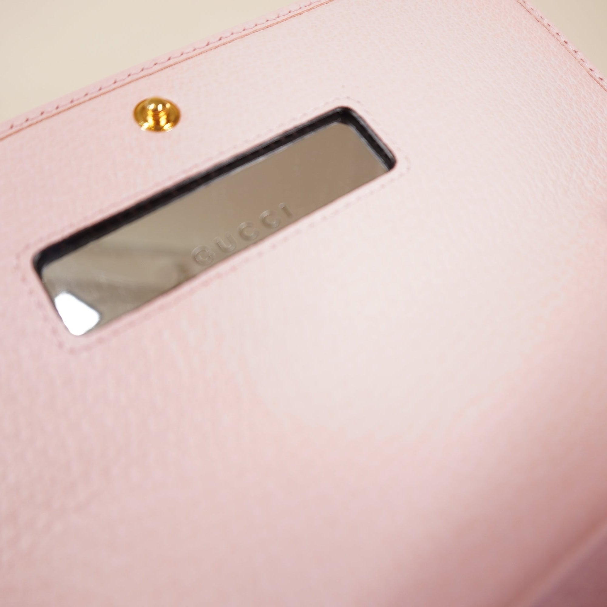 PRE-OWNED Canvas Flora Wallet On Chain Light Pink