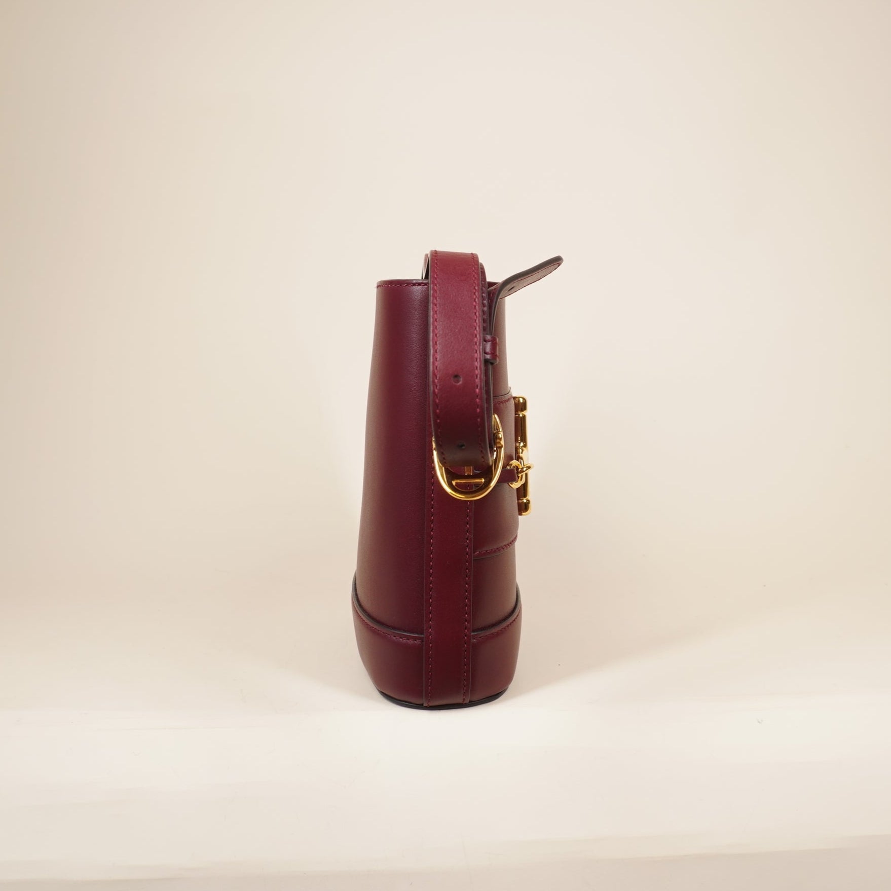 PRE-OWNED GG Burgundy 73 Small Bucket Shoulder Bag