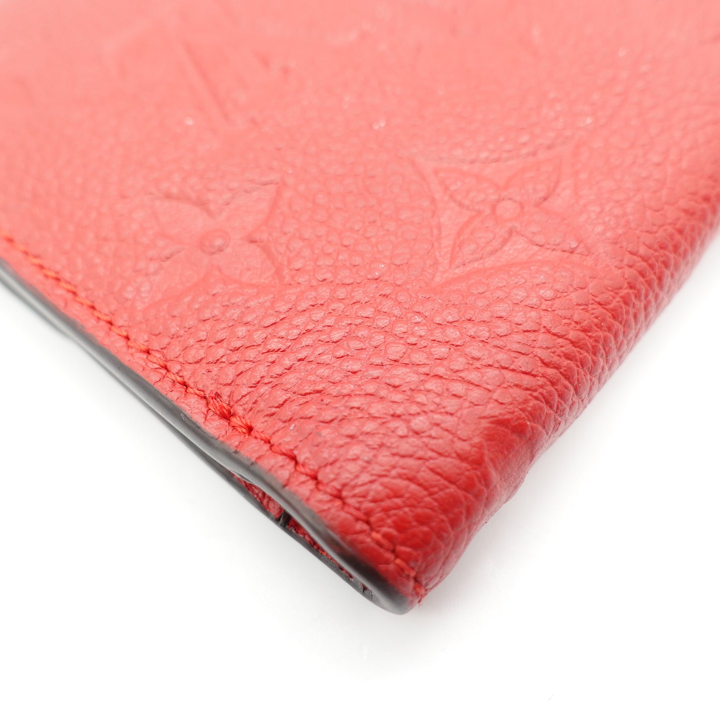 PRE-OWNED LV Red Monogram Empreinte Curieuse Compact Short Wallet