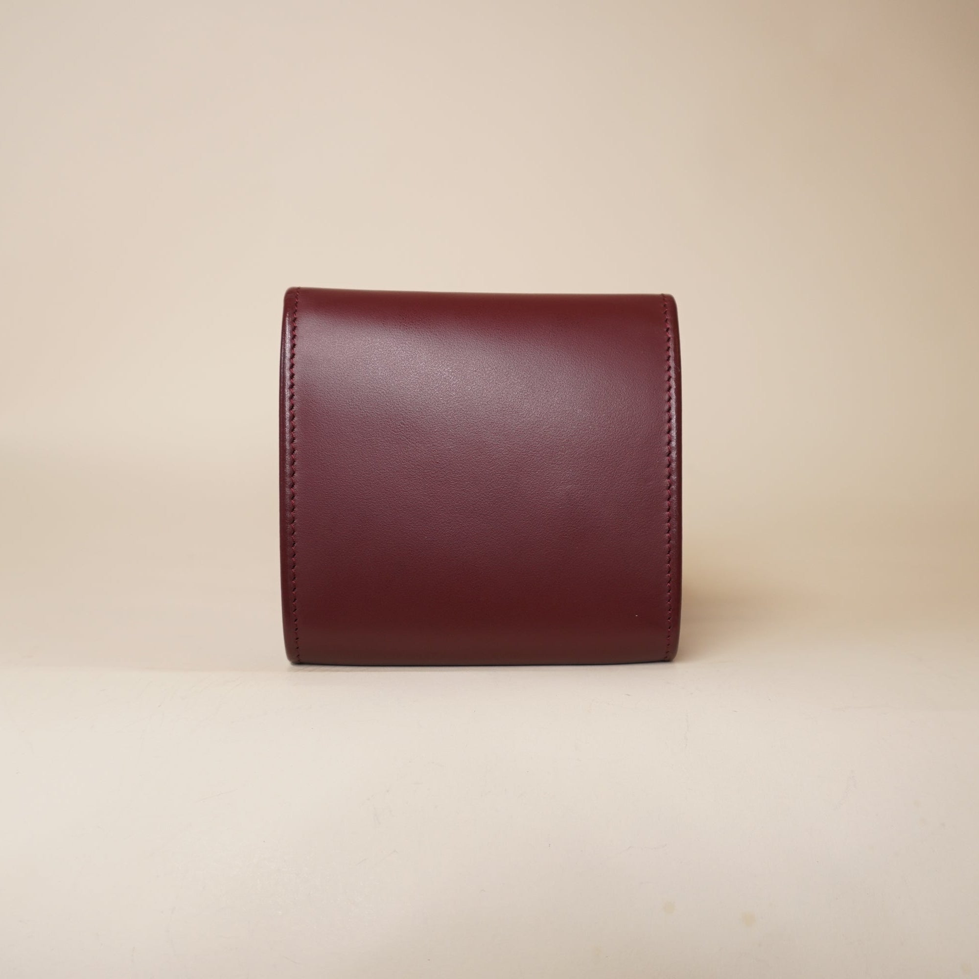 PRE-OWNED Must Line Coin Case Burgundy Leather