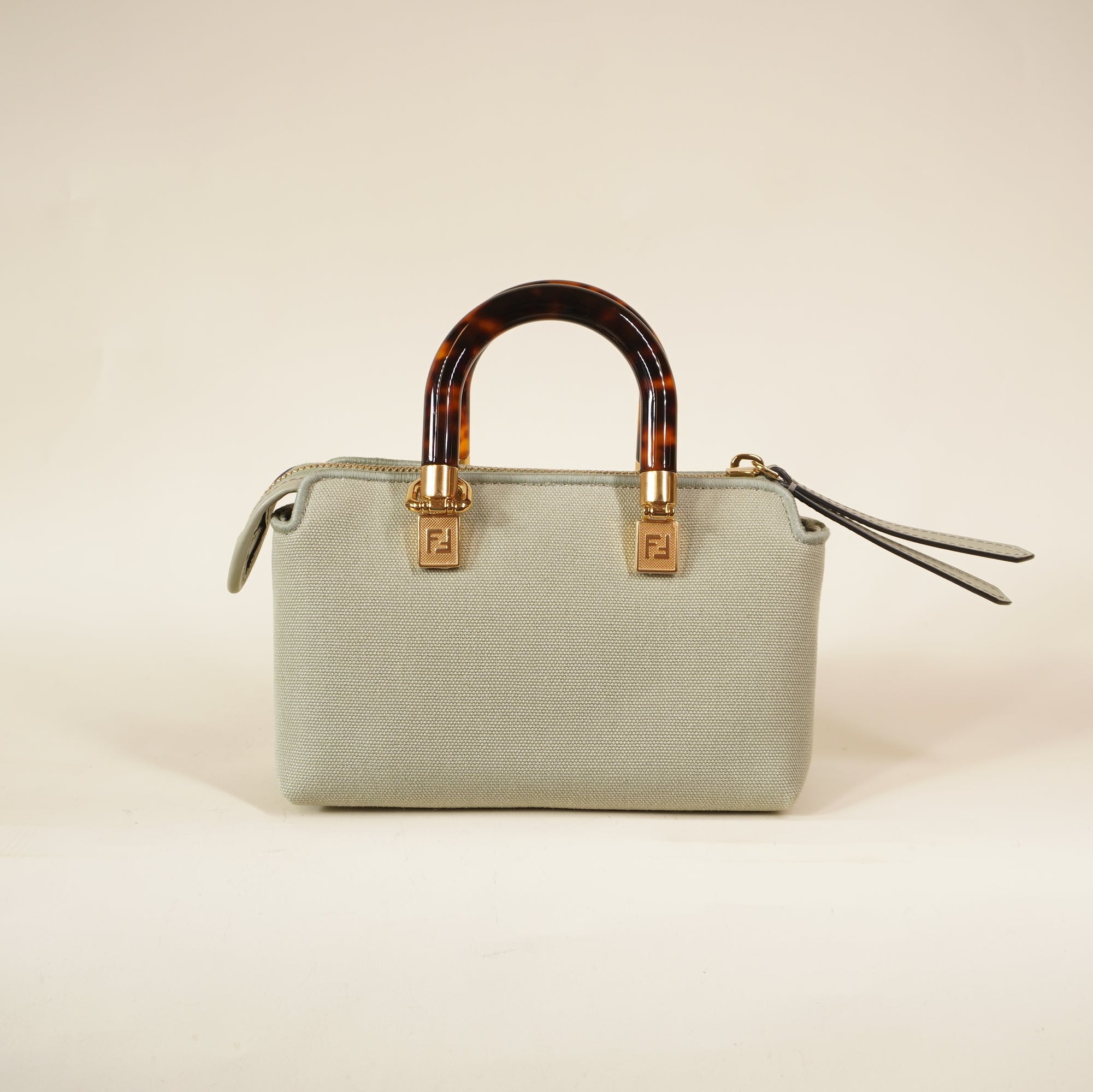 PRE-OWNED FF Green Tea Vitello King Mini By The Way Boston Crossbody Bag