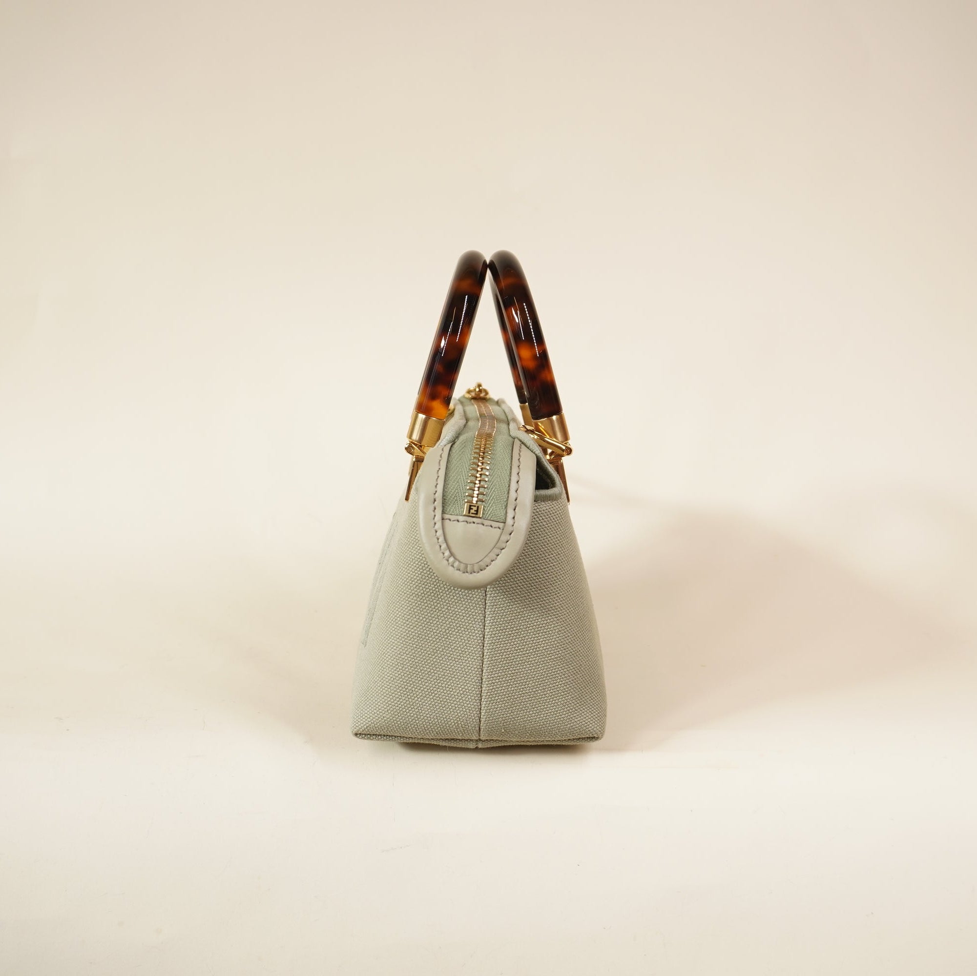 PRE-OWNED FF Green Tea Vitello King Mini By The Way Boston Crossbody Bag