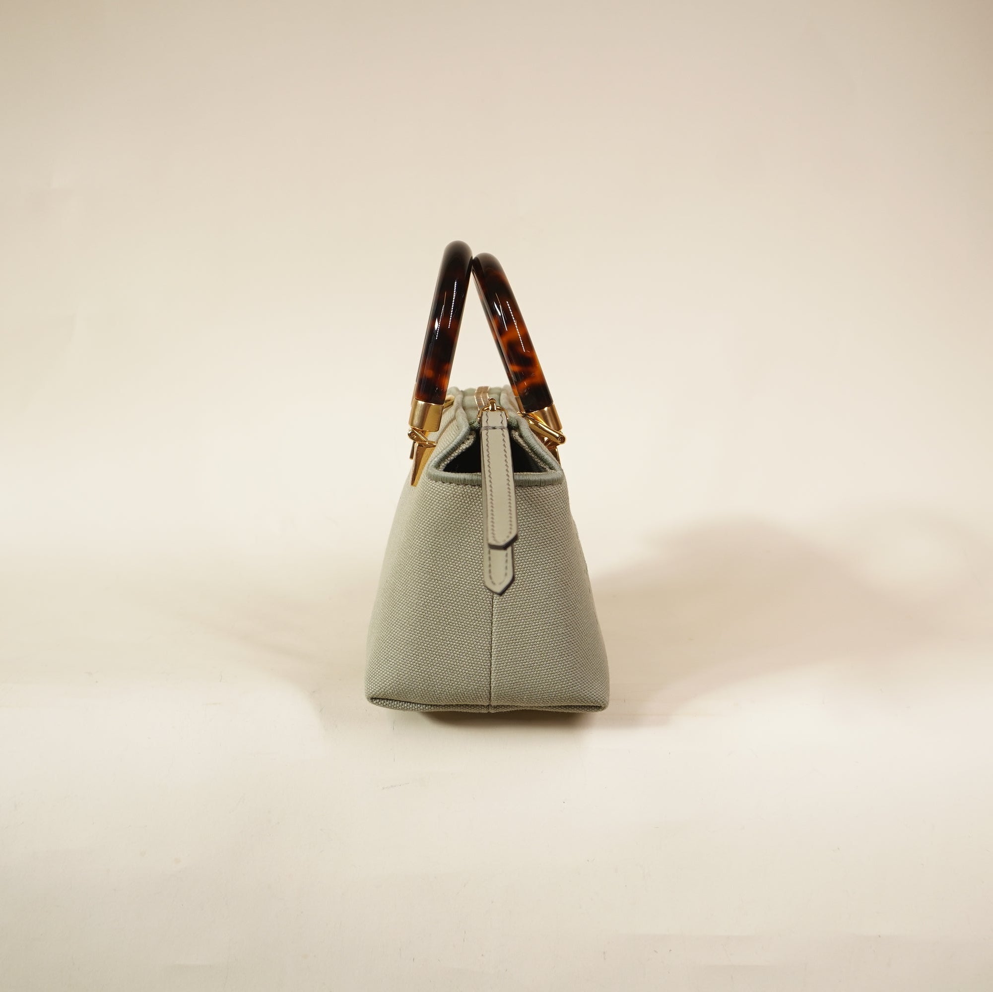 PRE-OWNED FF Green Tea Vitello King Mini By The Way Boston Crossbody Bag