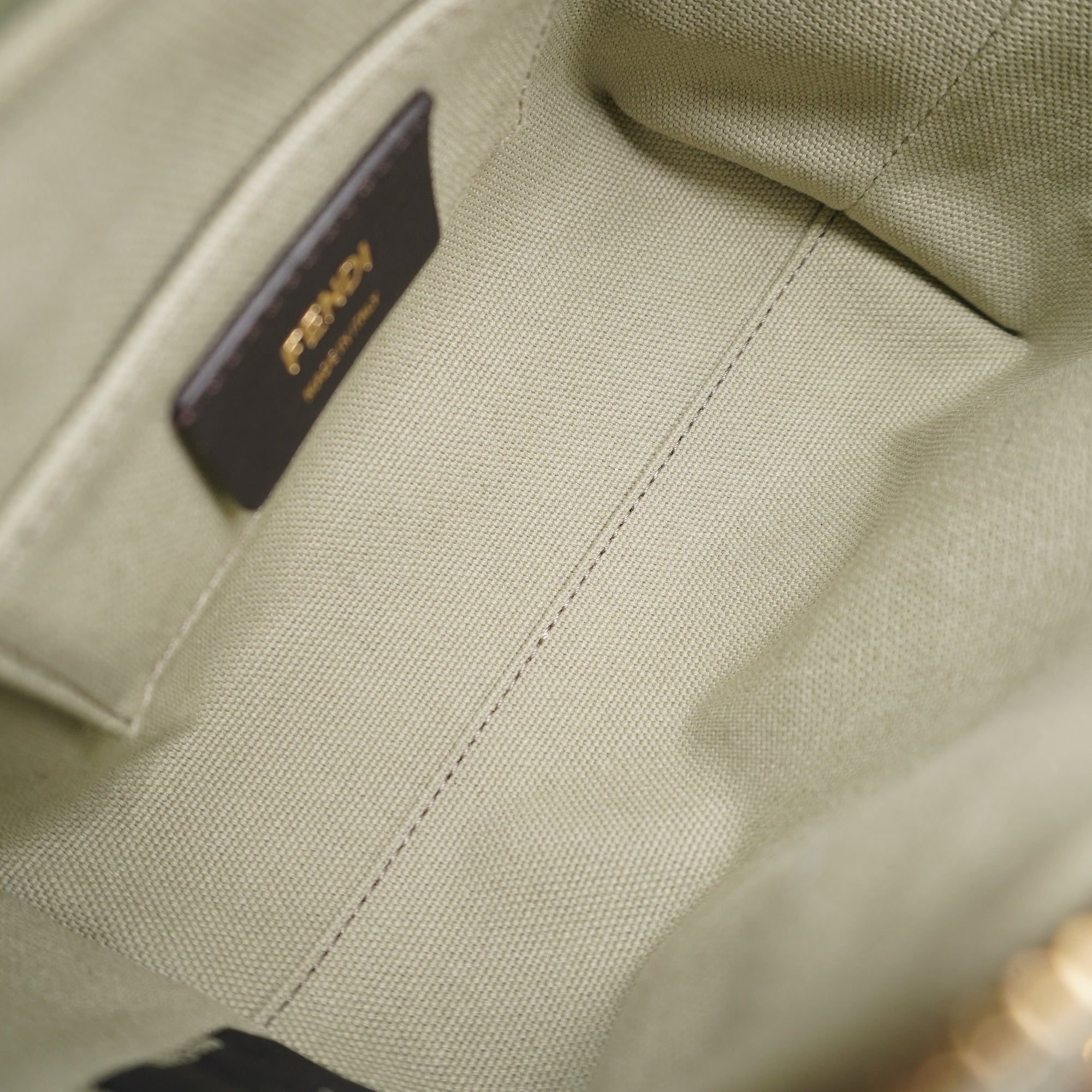 PRE-OWNED FF Green Tea Vitello King Mini By The Way Boston Crossbody Bag
