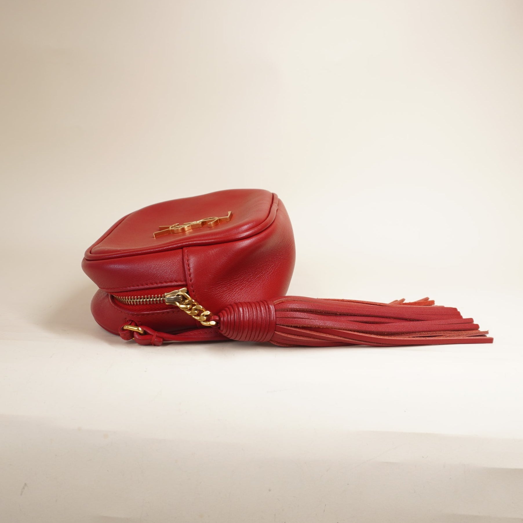PRE-OWNED Red Nappa Monogram Blogger Bag
