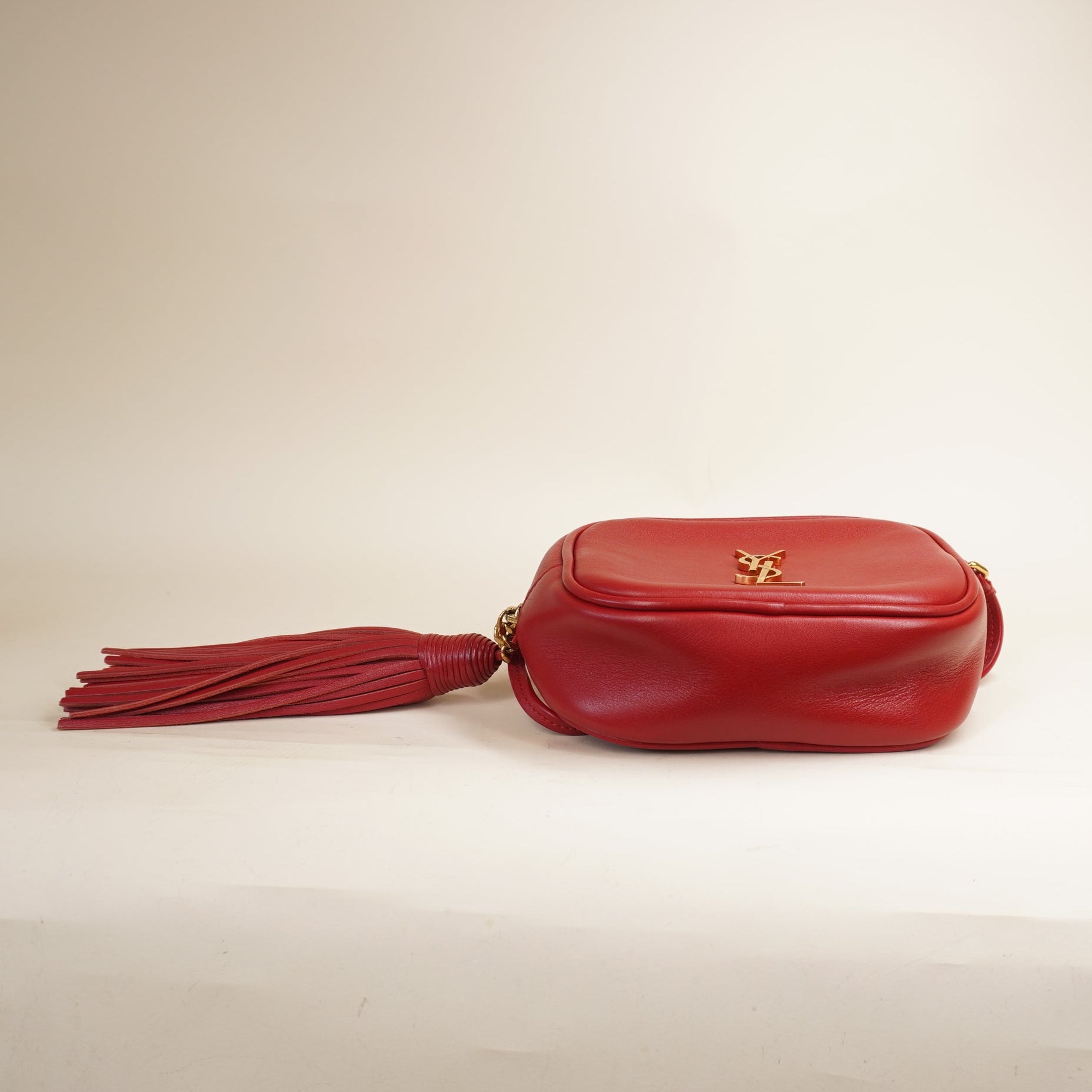 PRE-OWNED Red Nappa Monogram Blogger Bag